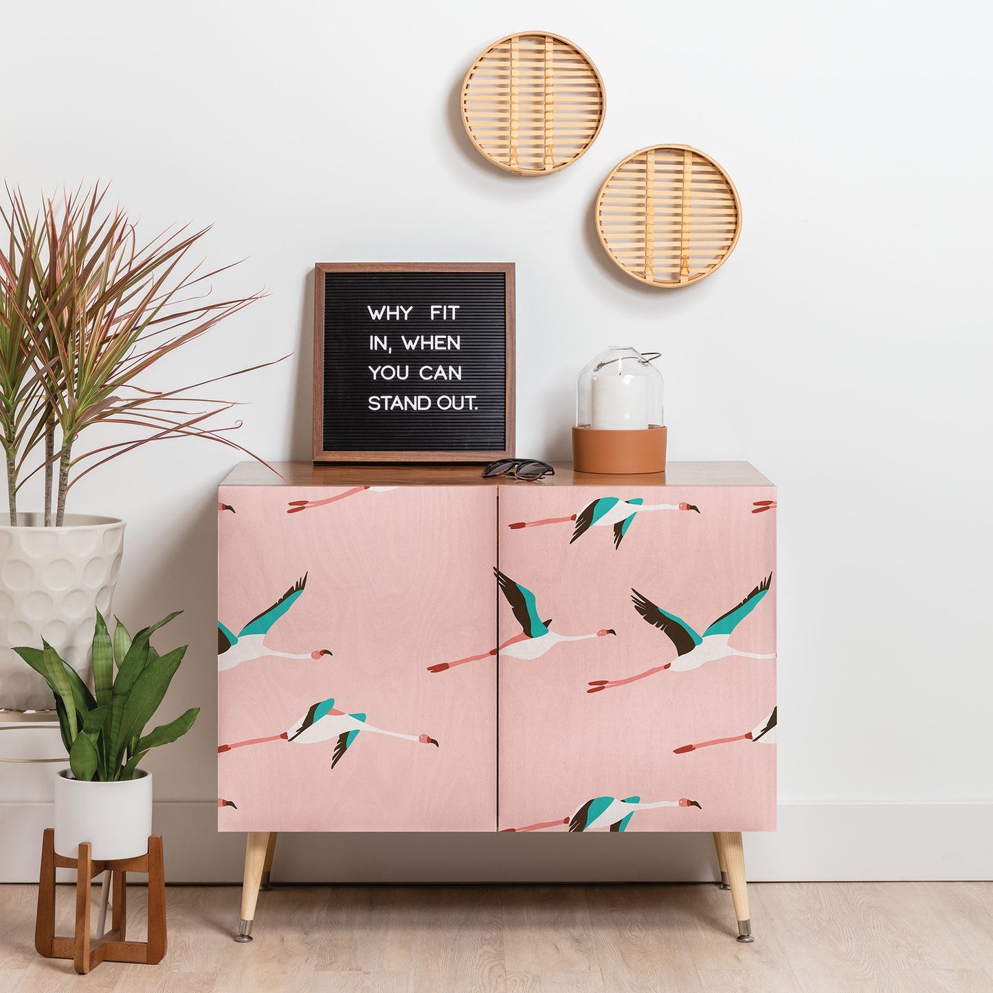 Holli Zollinger Flamingo Pink Credenza