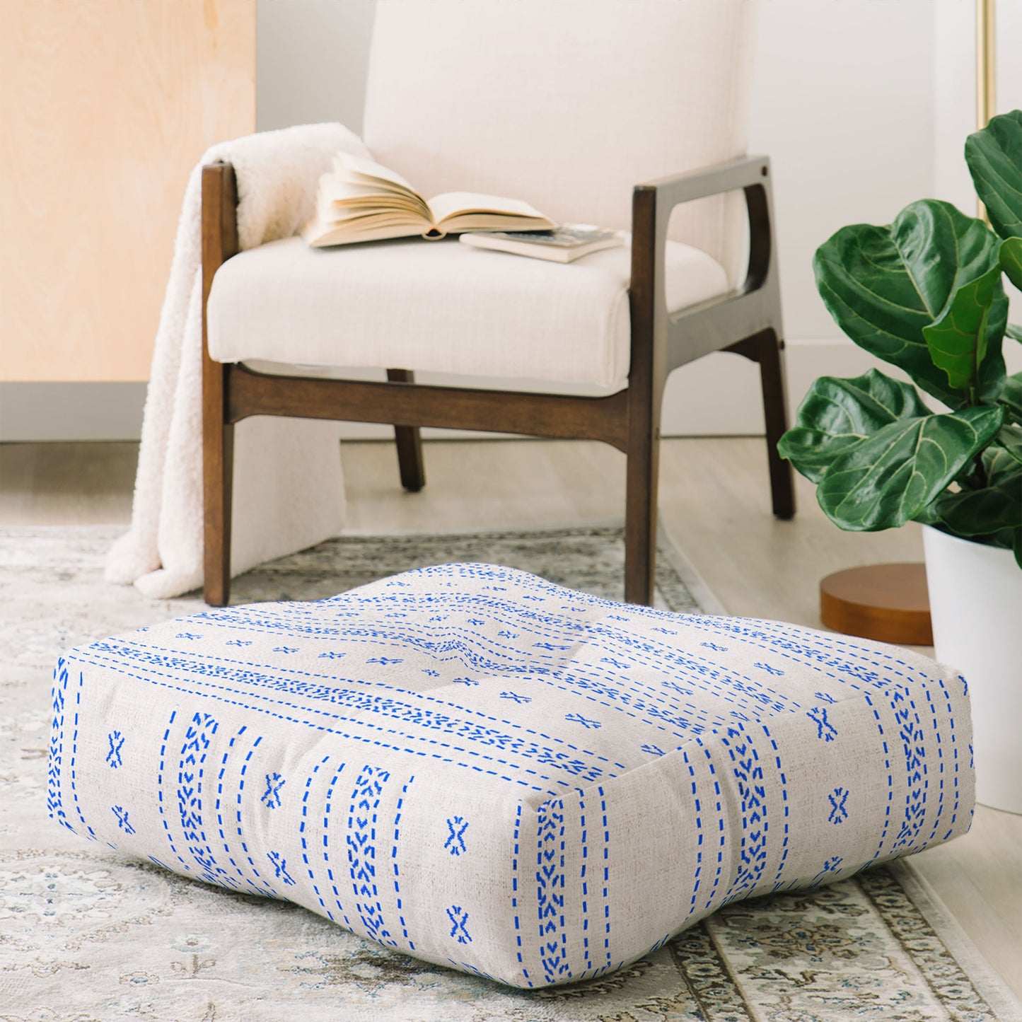 Holli Zollinger FRENCH LINEN BOHO STRIPE Floor Pillow Square