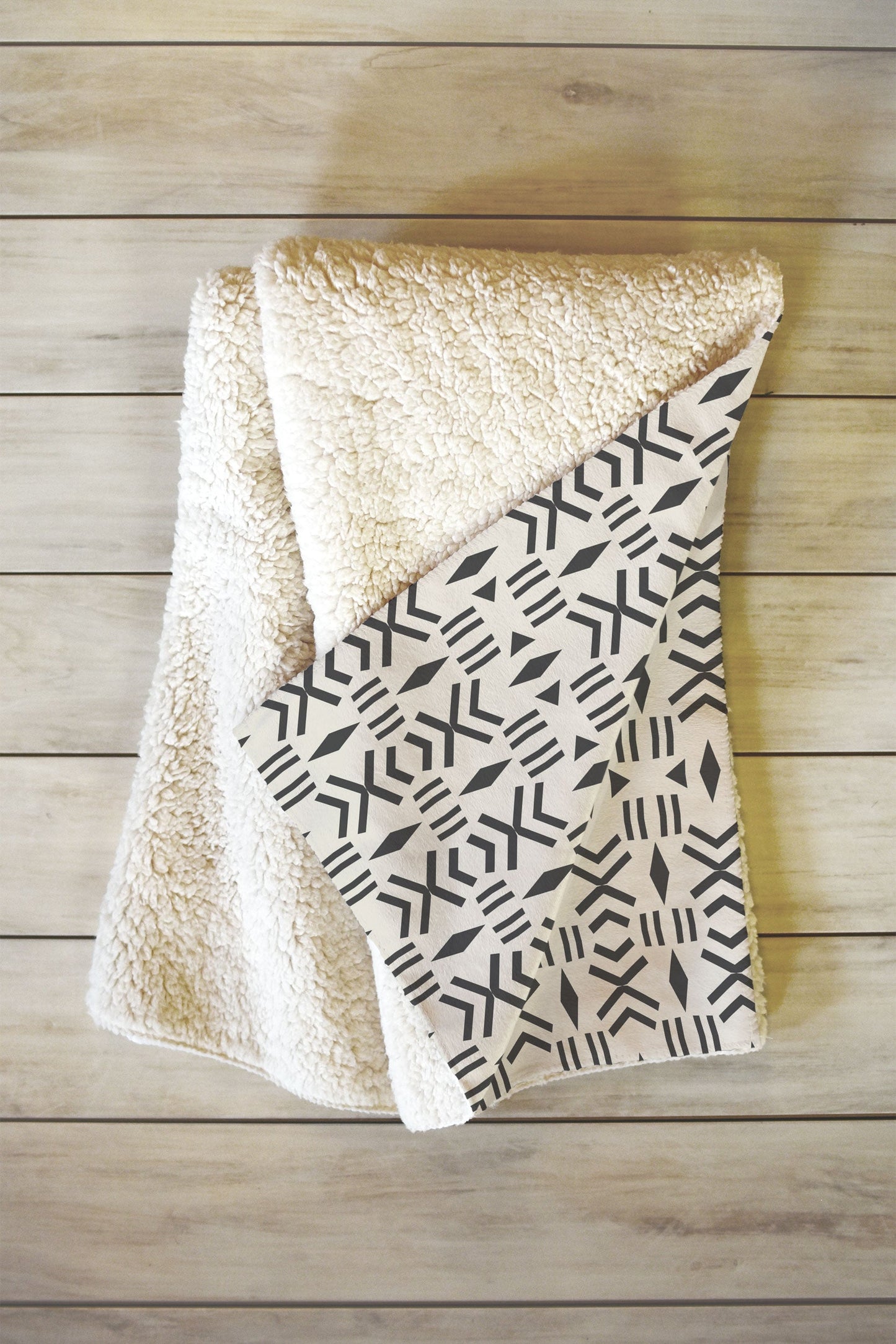 Holli Zollinger Geo Mudcloth Fleece Throw Blanket