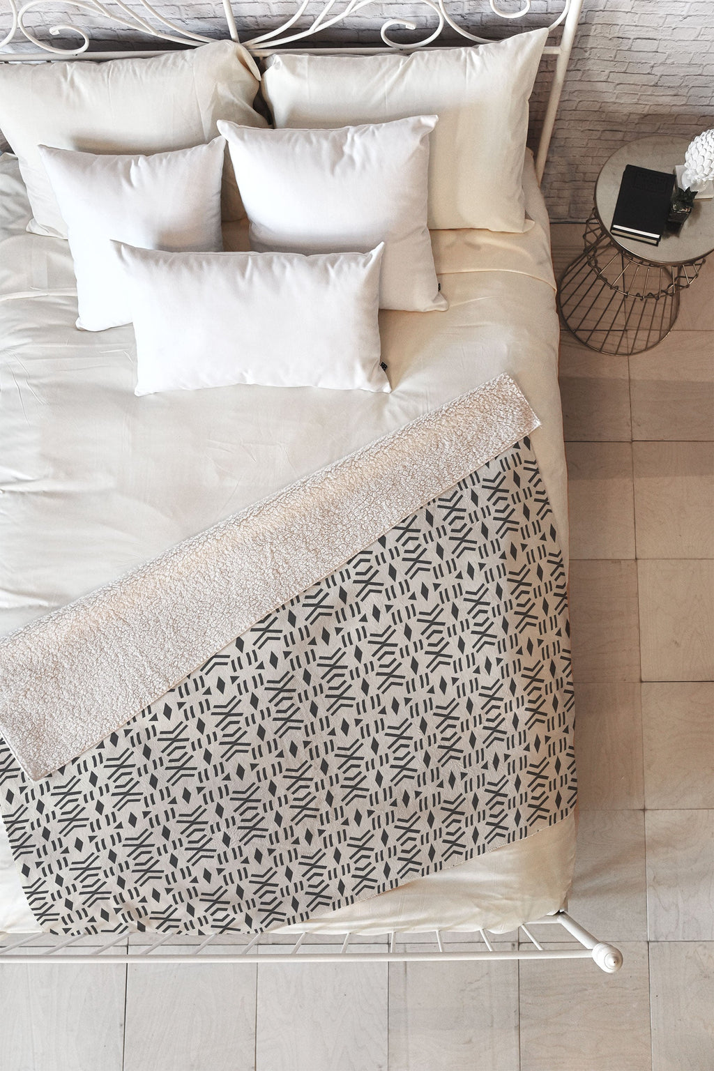 Holli Zollinger Geo Mudcloth Fleece Throw Blanket
