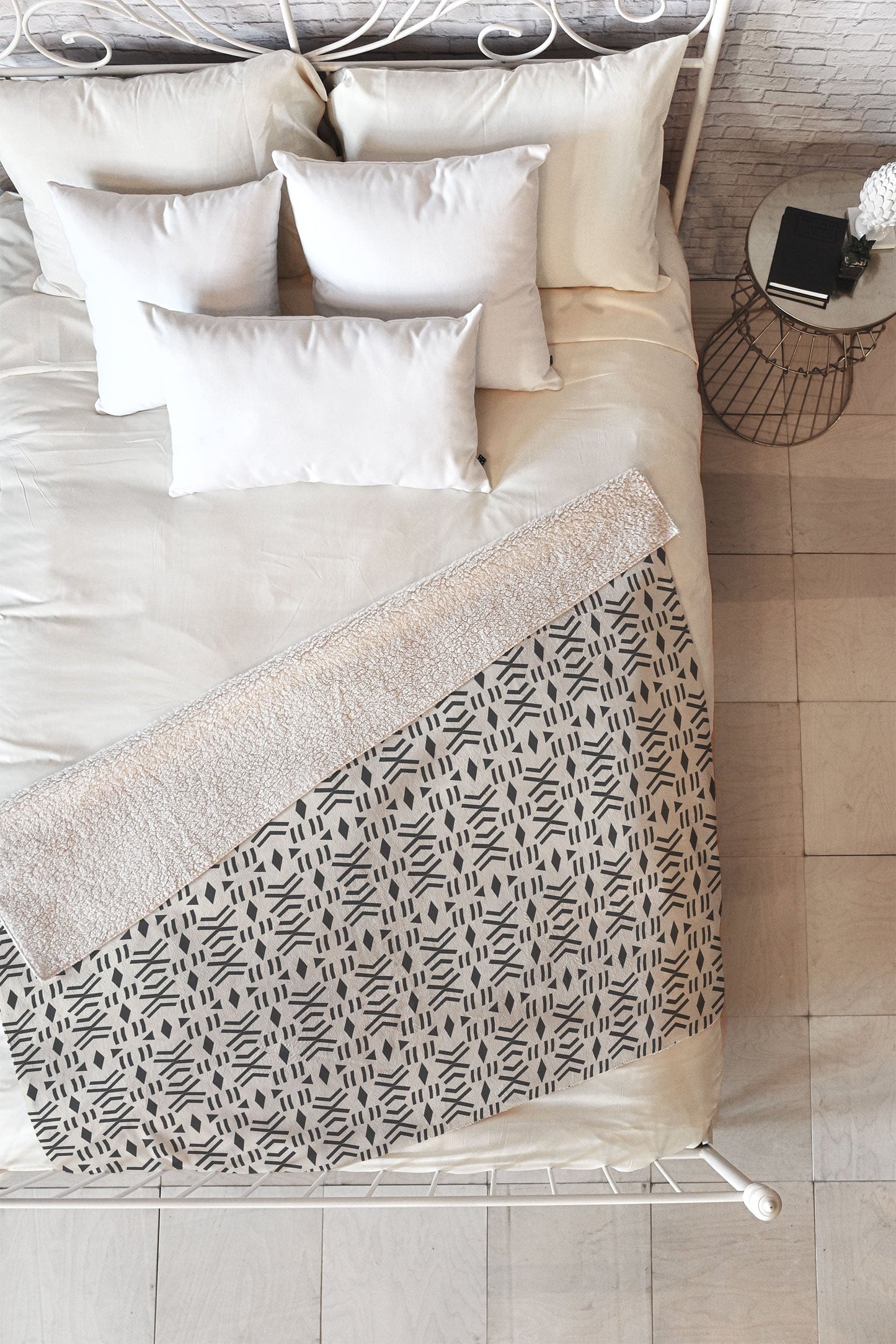 Holli Zollinger Geo Mudcloth Fleece Throw Blanket