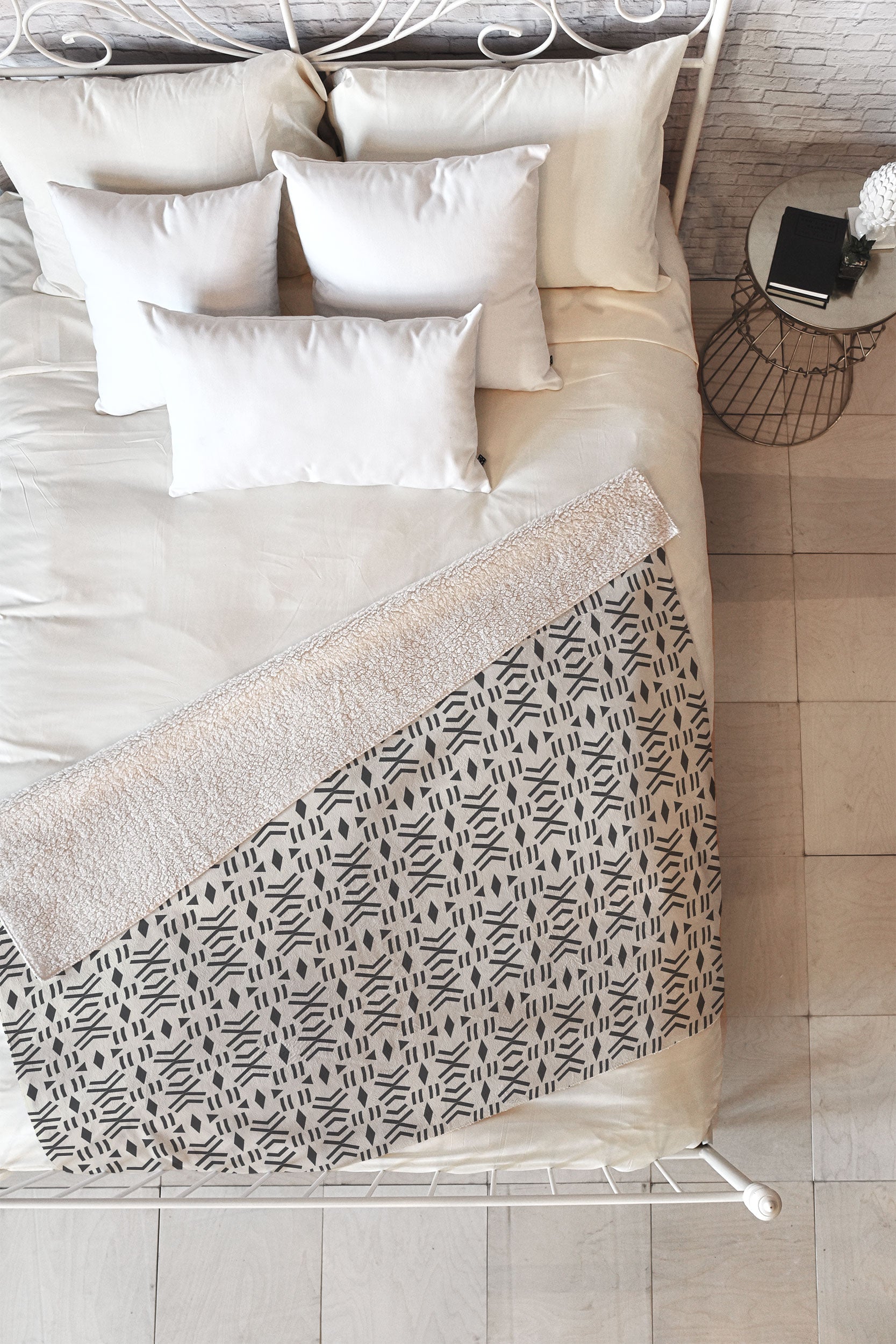 Holli Zollinger Geo Mudcloth Fleece Throw Blanket