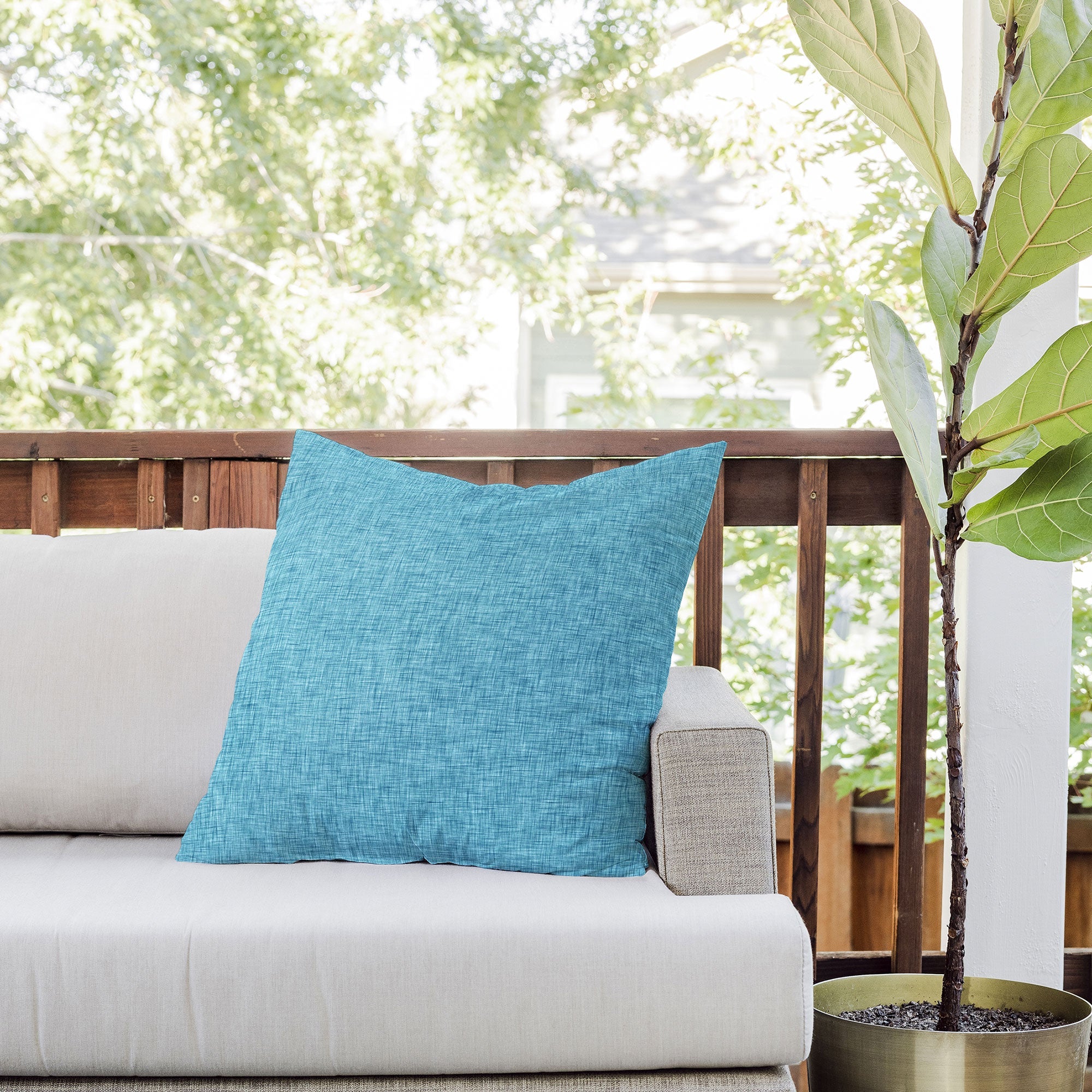Holli Zollinger LINEN INDIGO Outdoor Throw Pillow