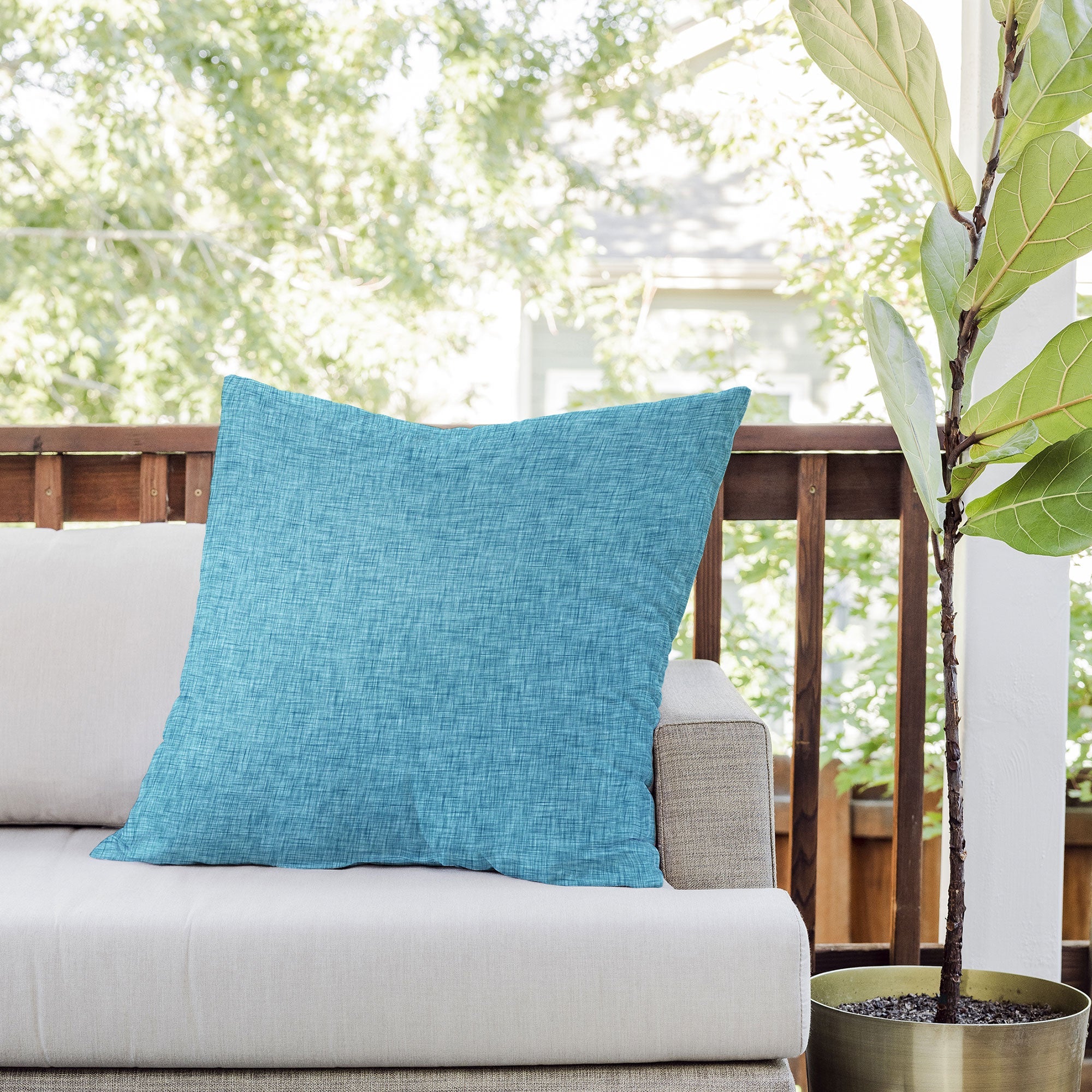 Holli Zollinger LINEN INDIGO Outdoor Throw Pillow