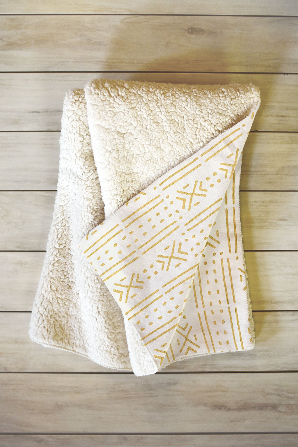 Holli Zollinger MUDCLOTH GOLD Fleece Throw Blanket