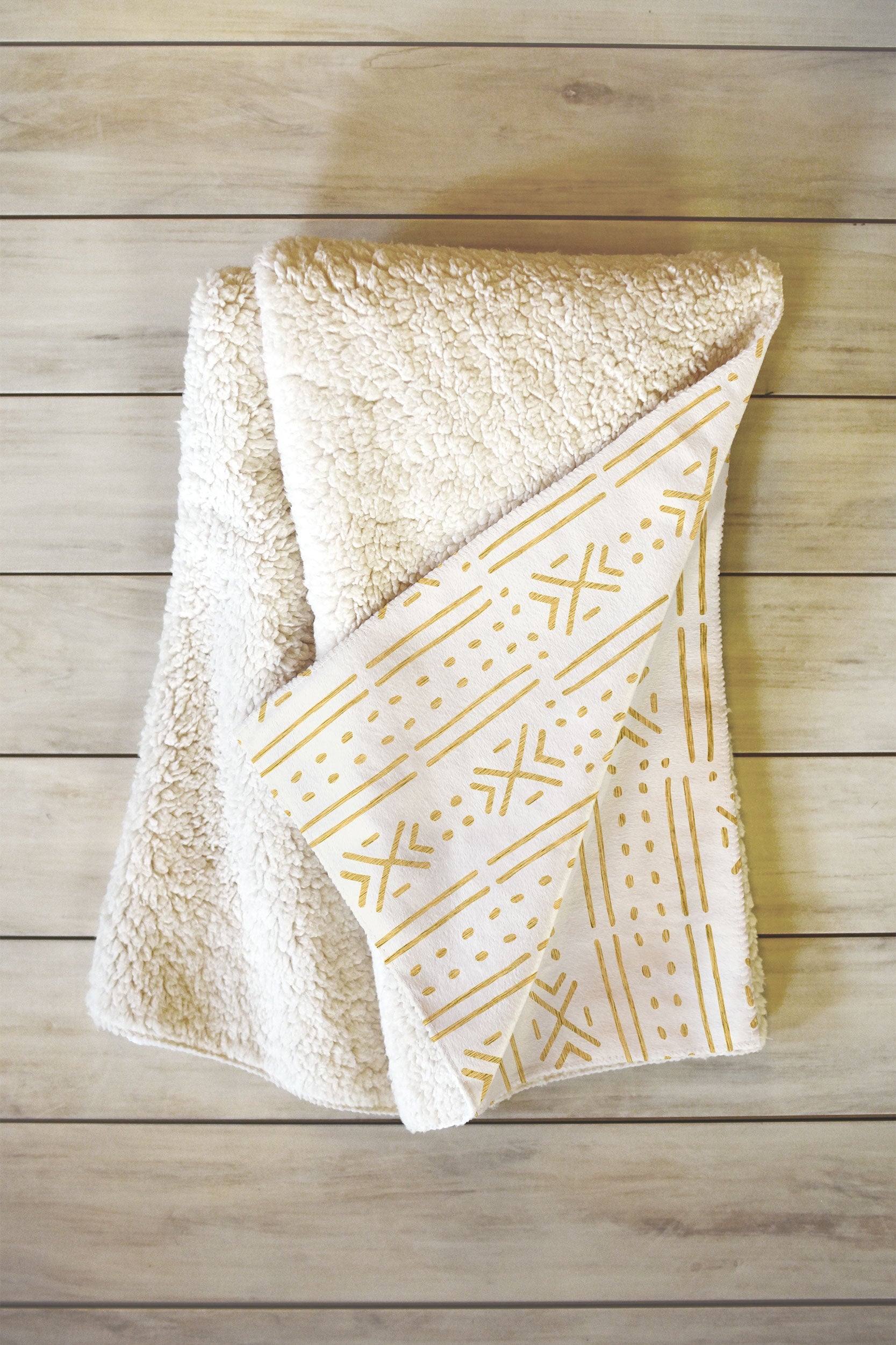 Holli Zollinger MUDCLOTH GOLD Fleece Throw Blanket