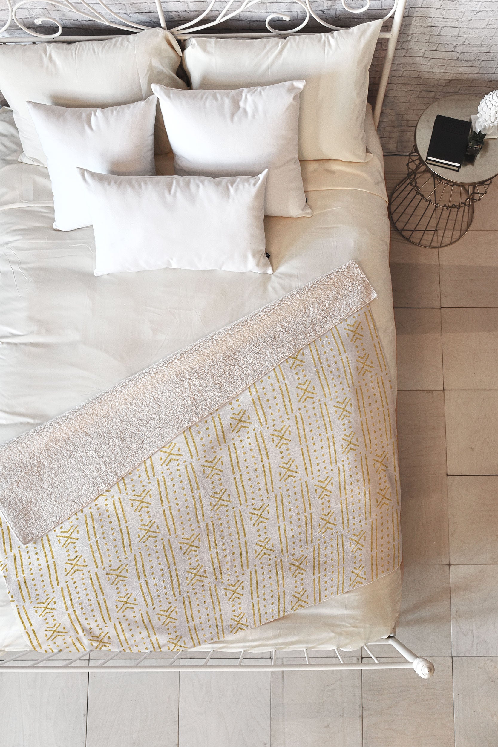 Holli Zollinger MUDCLOTH GOLD Fleece Throw Blanket