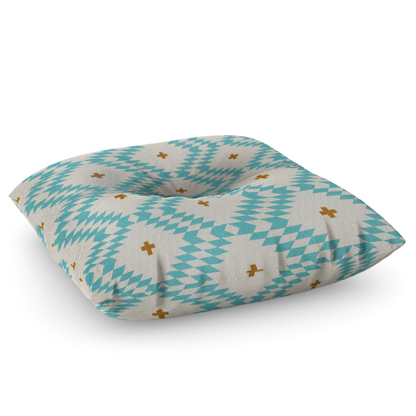 Holli Zollinger Native Natural Plus Turquoise Floor Pillow Square