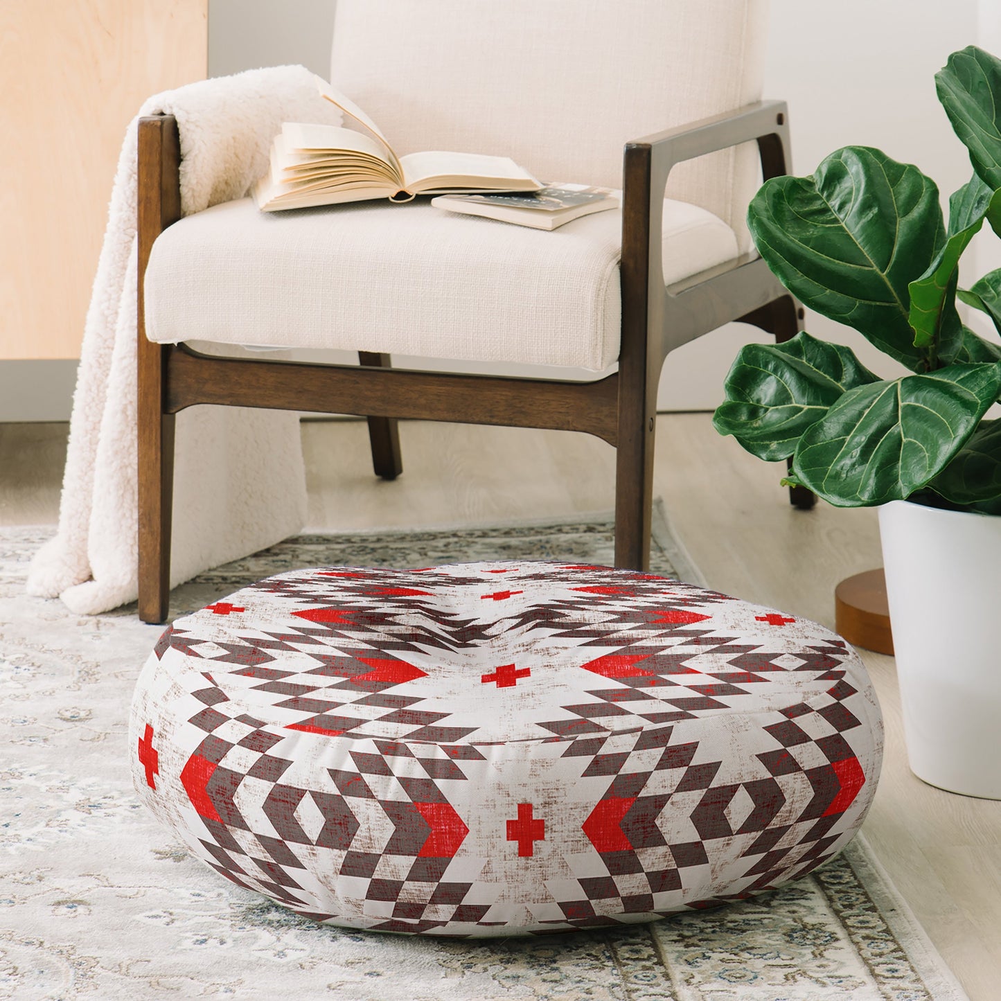 Holli Zollinger Native Rustic Floor Pillow Round