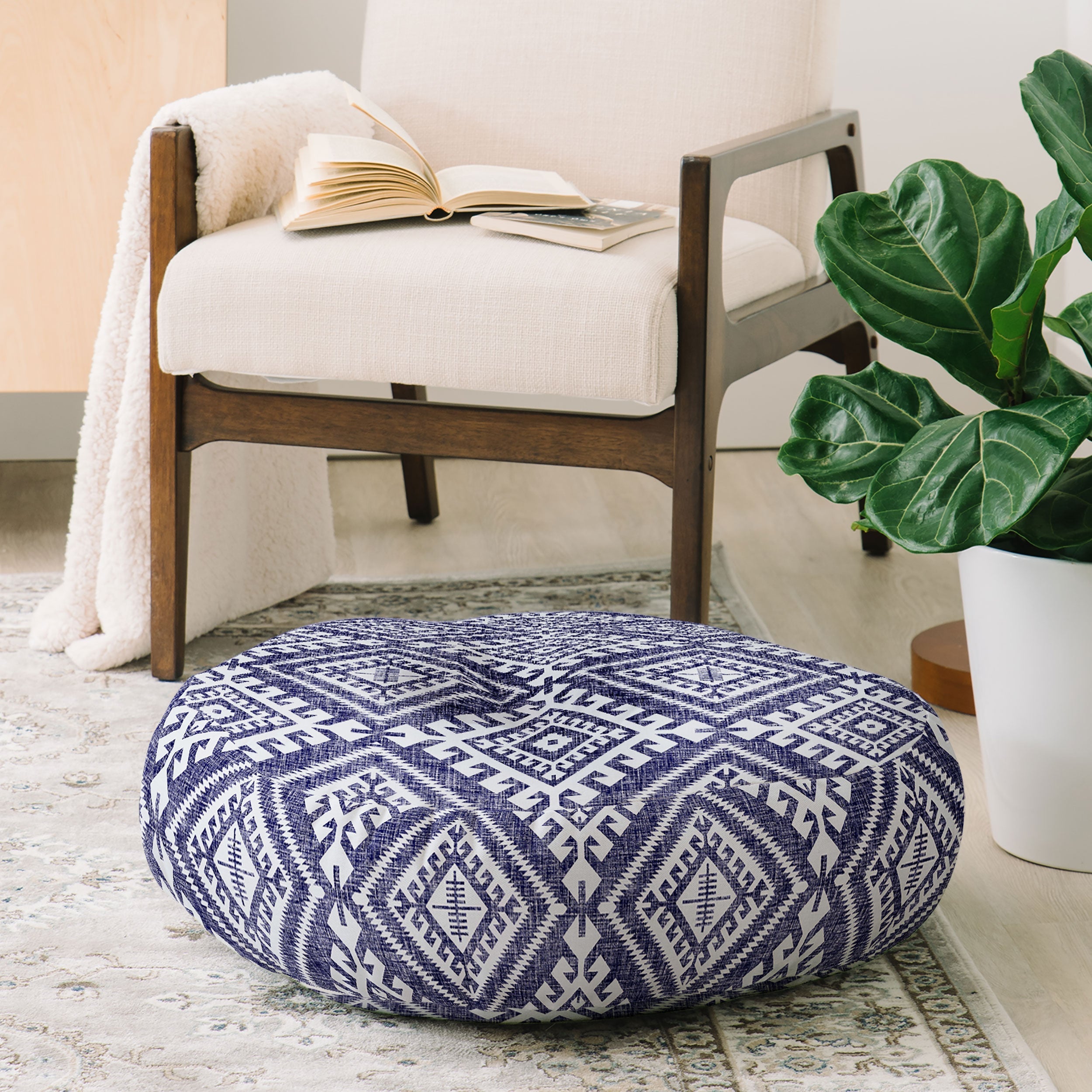 Holli Zollinger Shakami Denim Floor Pillow Round