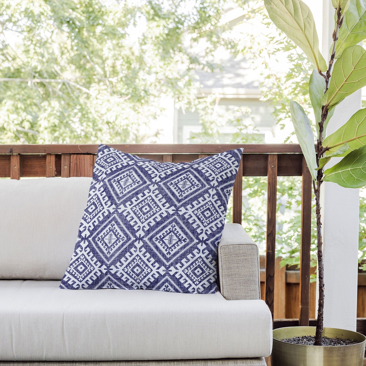 Holli Zollinger Shakami Denim Outdoor Throw Pillow