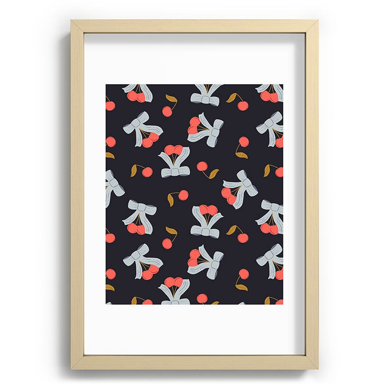 Jennifer Labre Cherries and Bows Recessed Framing Rectangle