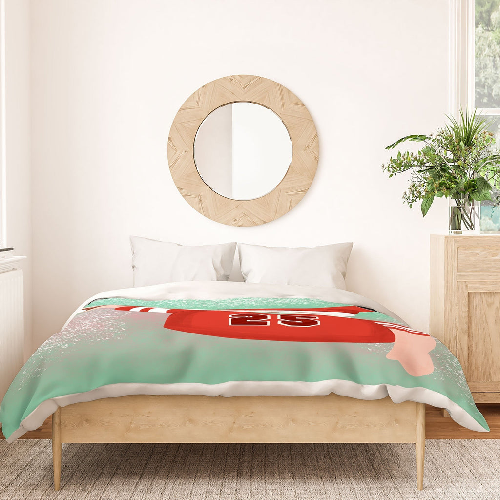 Design by Spark Sporty Football Santa Duvet Cover