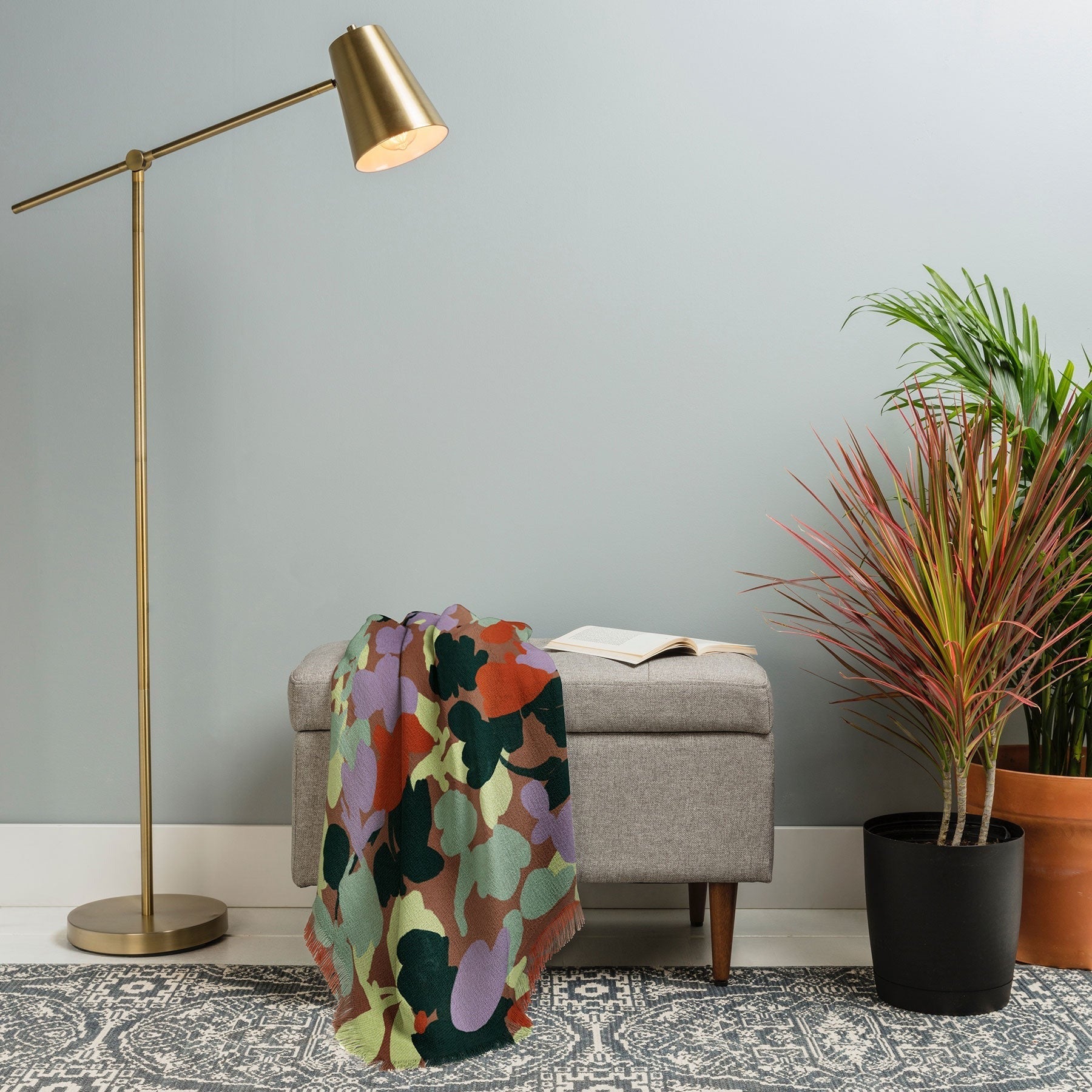 Marta Barragan Camarasa Retro Bloom Medley Throw Blanket
