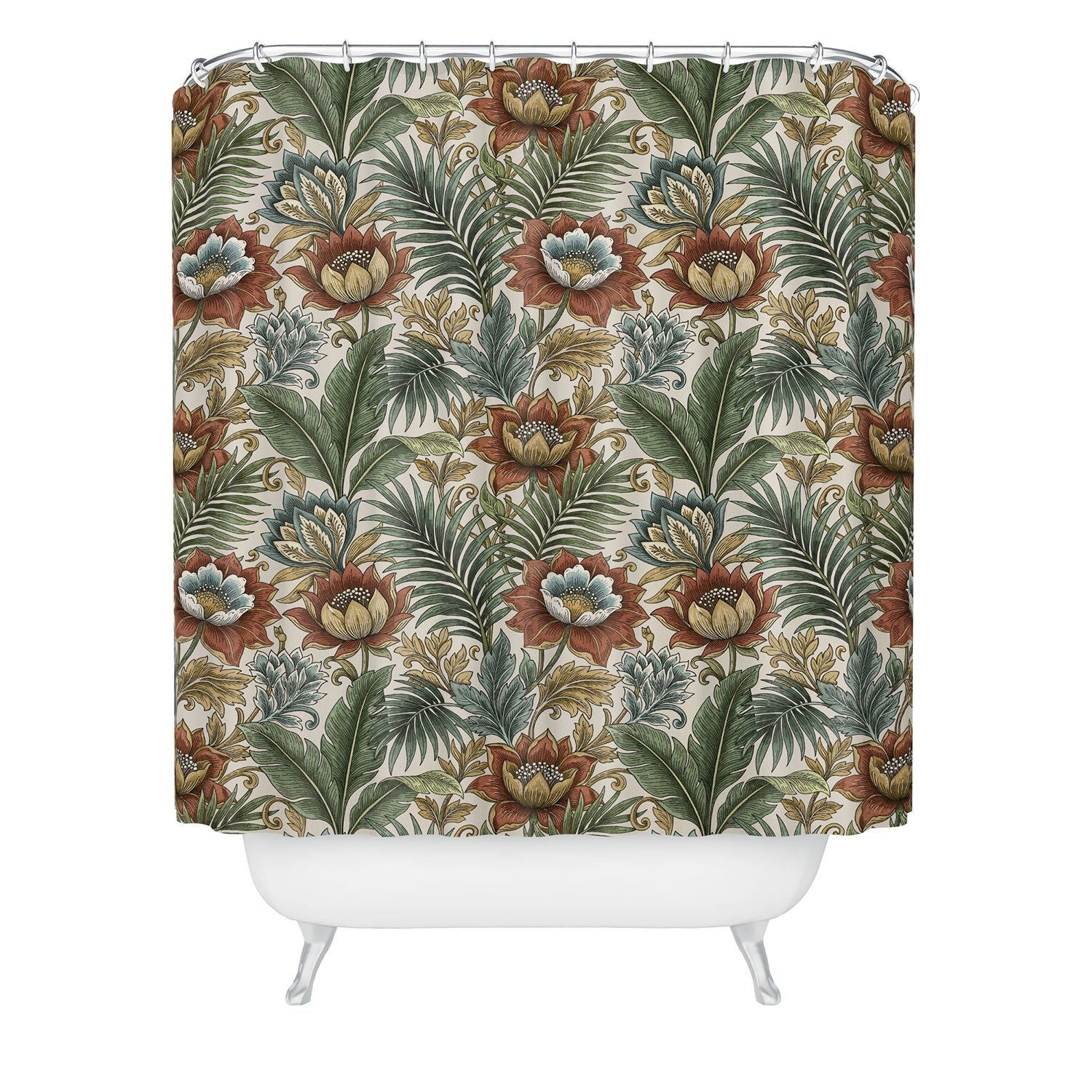 Marta Barragan Camarasa Retro Jungle Garden Shower Curtain