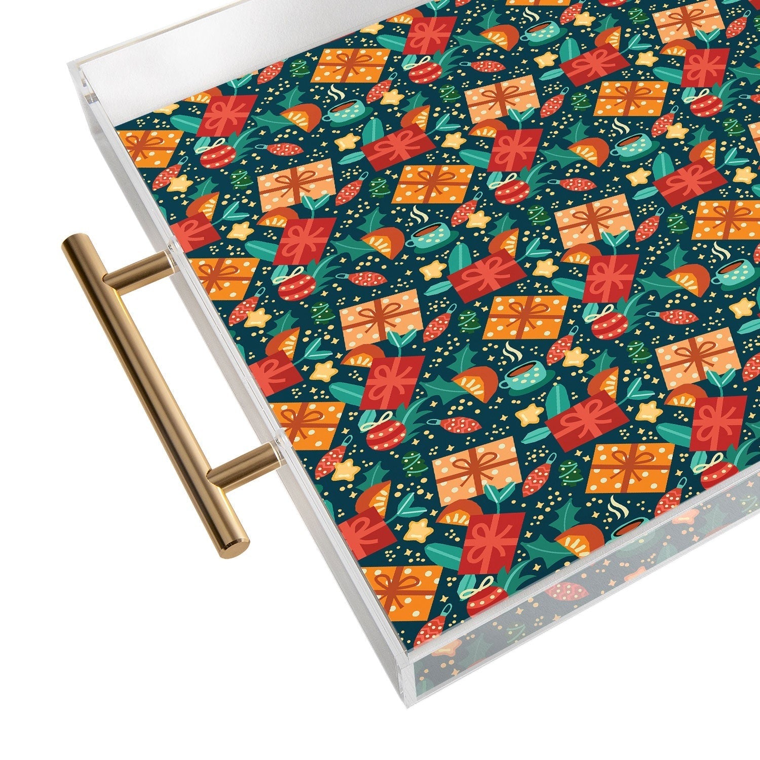 Valeria Frustaci Christmas pattern Acrylic Tray
