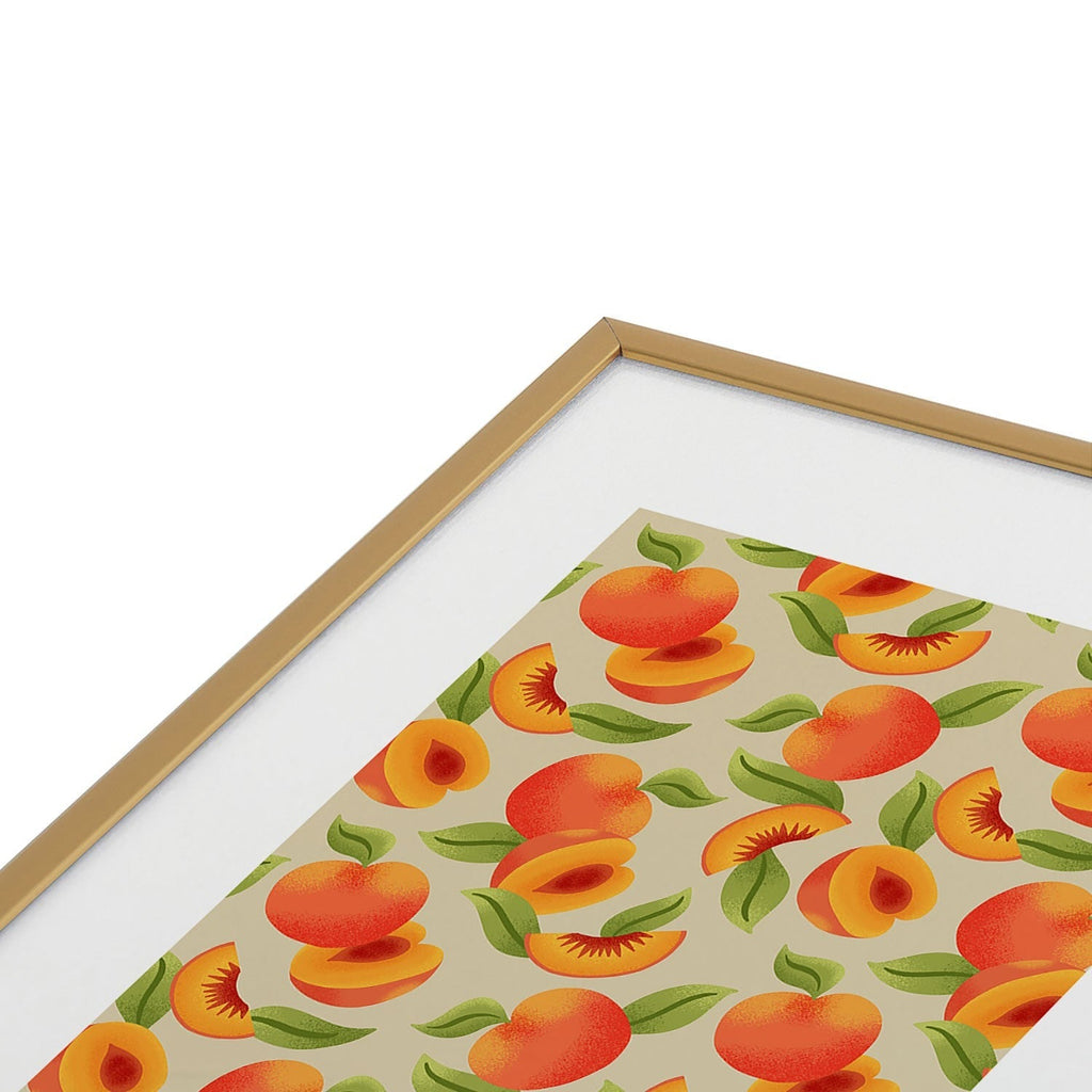 Jessica Molina Peach Pattern Metal Framed Art Print