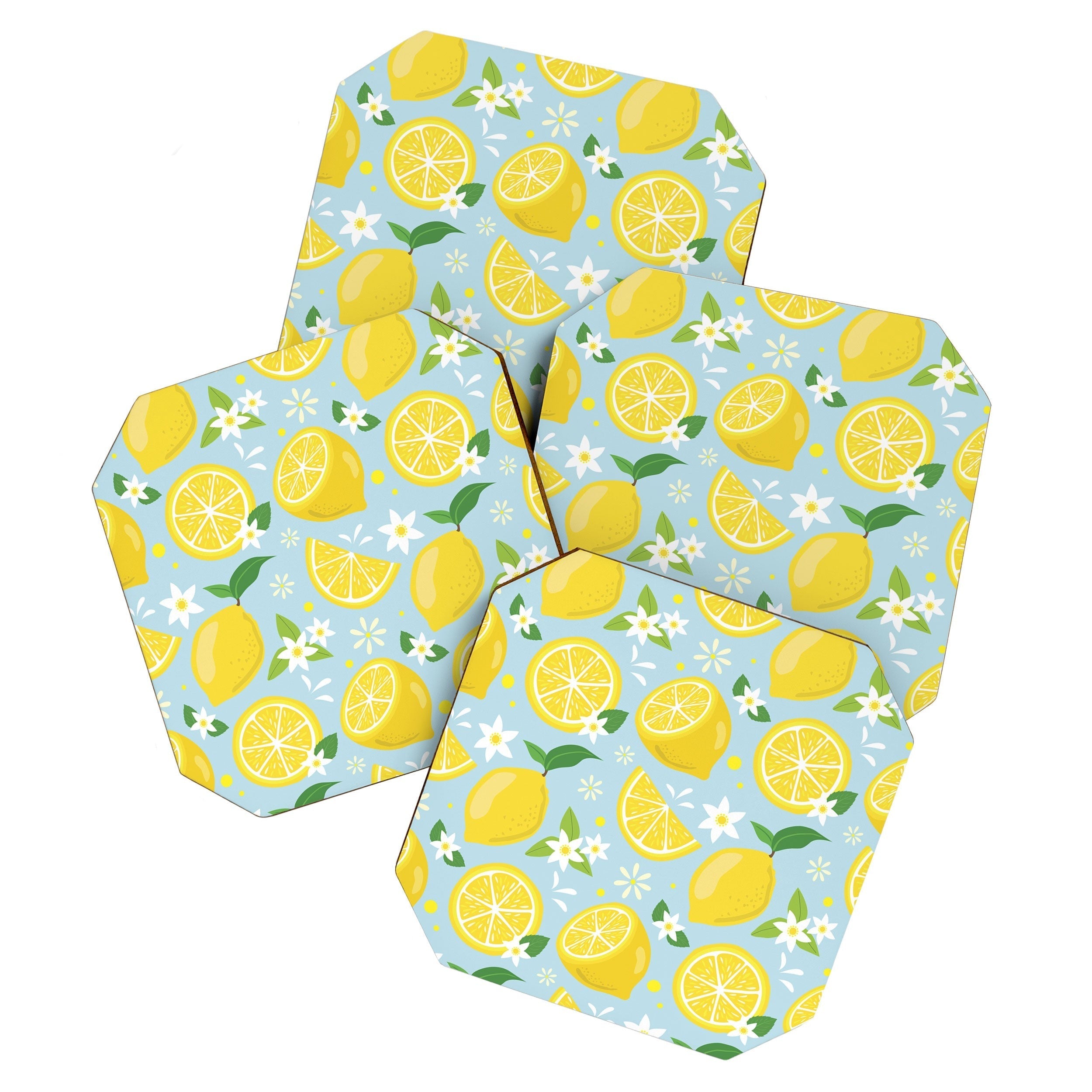 Design by Spark Lemony Fresh Florals Coaster Set