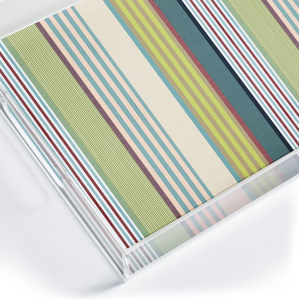 Marta Barragan Camarasa Colorful Stripe Delight Acrylic Tray