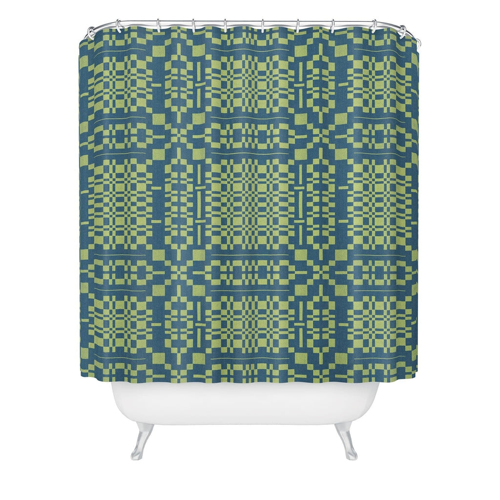 Marta Barragan Camarasa Nostalgic Grid Design Shower Curtain