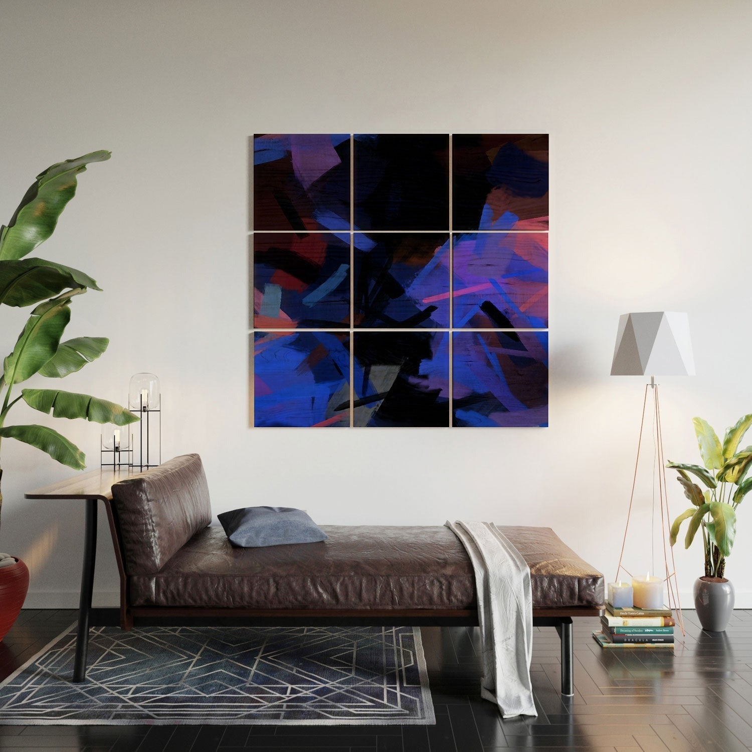 83 Oranges Midnight Sparks Wood Wall Mural