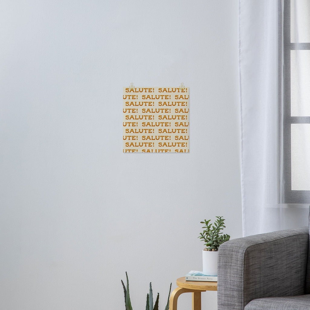 Jessica Molina Salute Gold Pattern on Cream Art Print