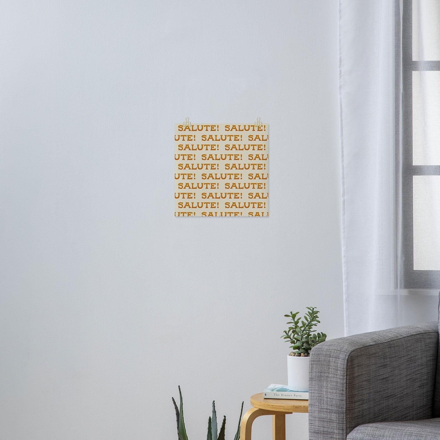 Jessica Molina Salute Gold Pattern on Cream Art Print
