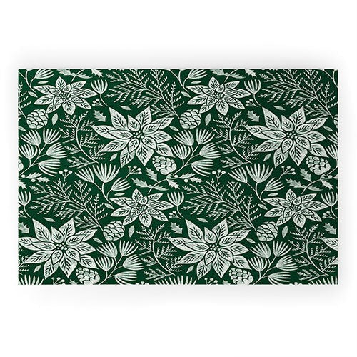 Pimlada Phuapradit Christmas Poinsettia Welcome Mat