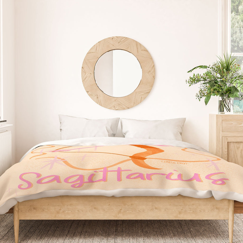 Little Om Zodiac Sign Sagittarius Duvet Cover