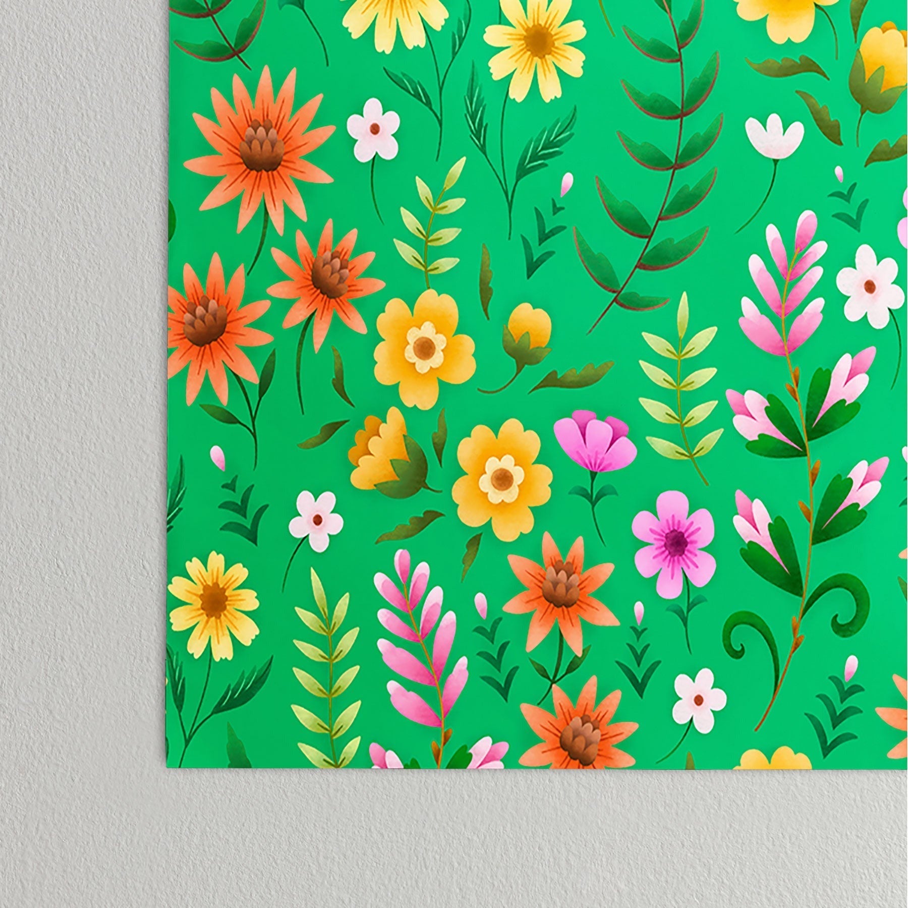 Pimlada Phuapradit Ditsy Spring Floral Green Poster