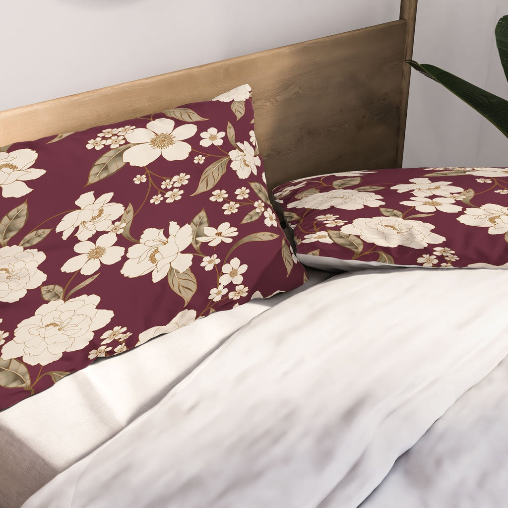 Gabriela Fuente Burgundy Floral Roberta Pillow Shams