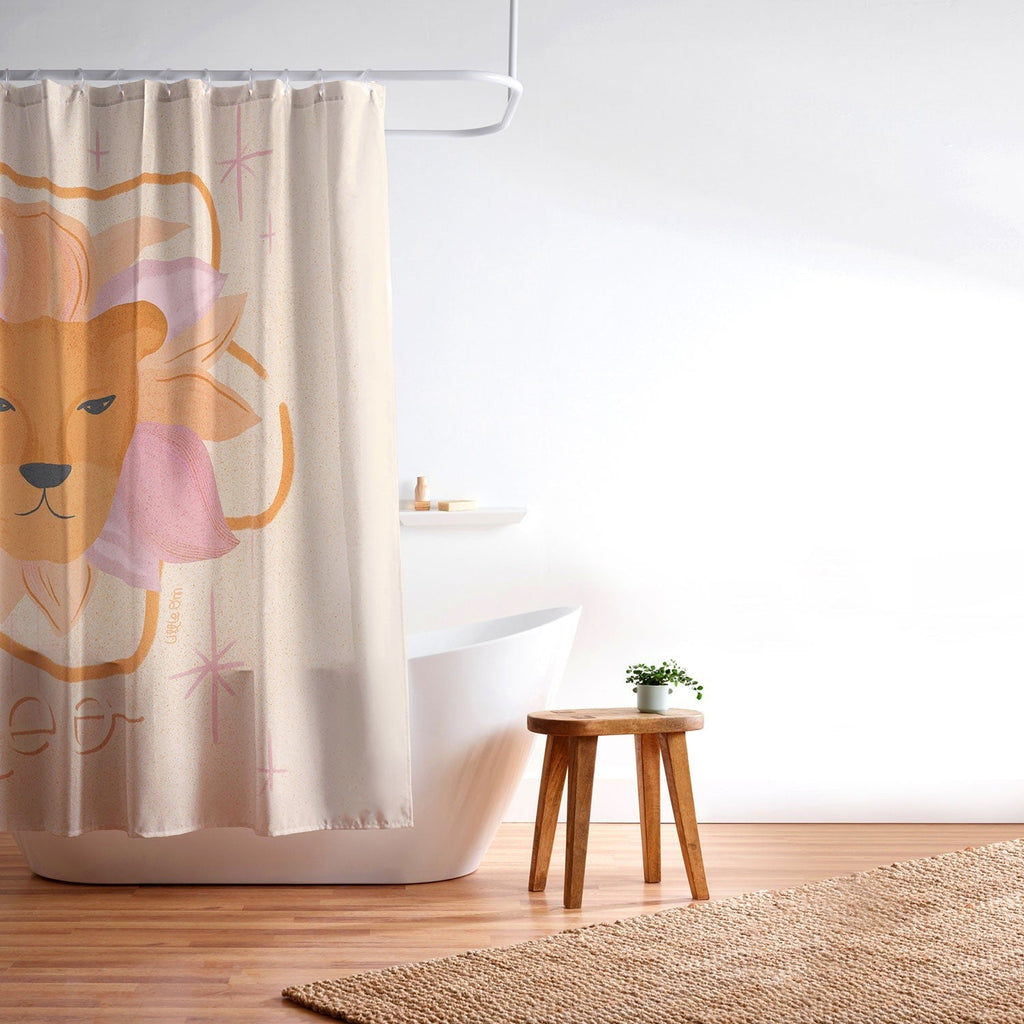 Little Om Zodiac Signs Leo Shower Curtain