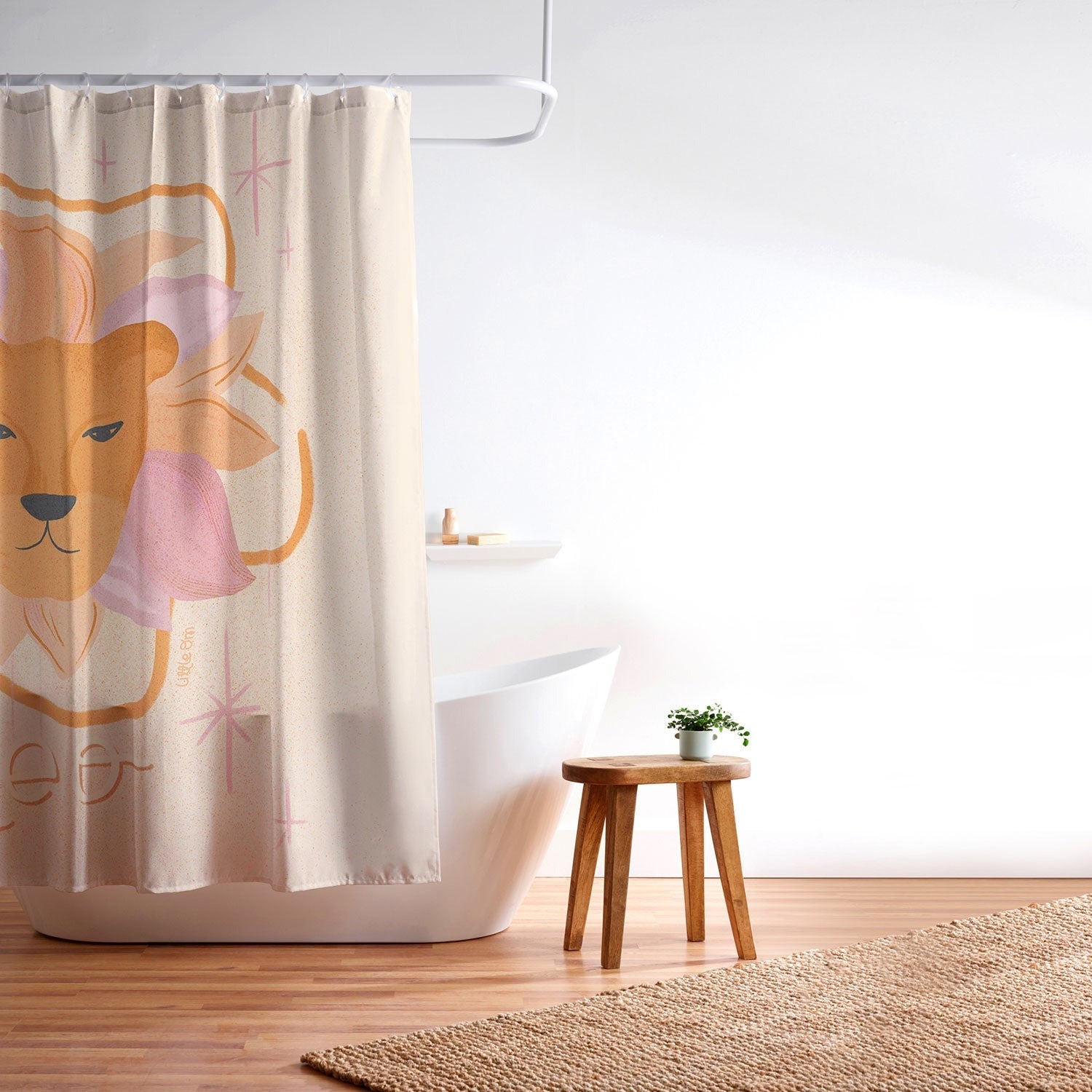 Little Om Zodiac Signs Leo Shower Curtain
