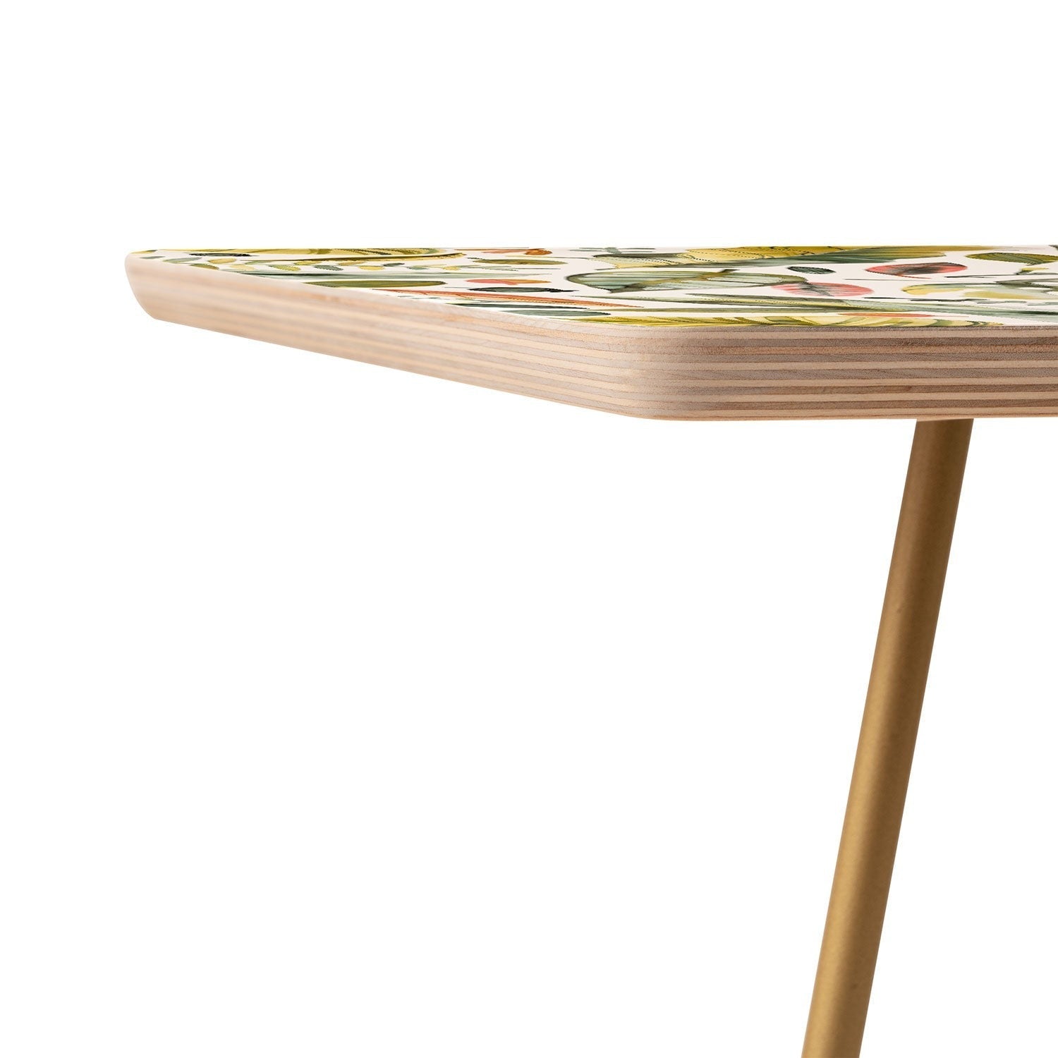 Ninola Design Botanic Retreat Tropical Jungle Leaves Botanical Green Orange Side Table