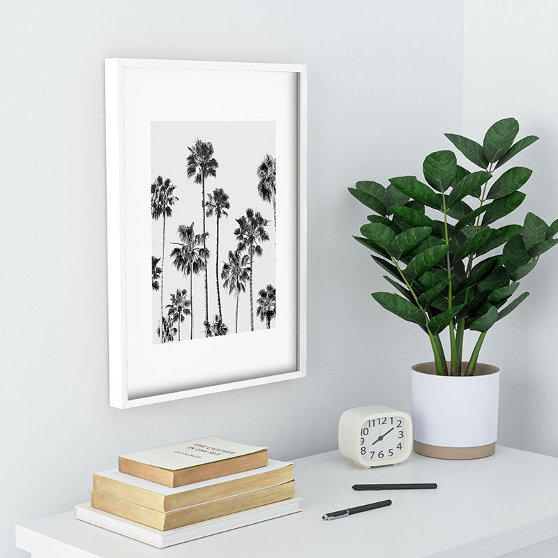Gal Design Black And White Palms Recessed Framing Rectangle