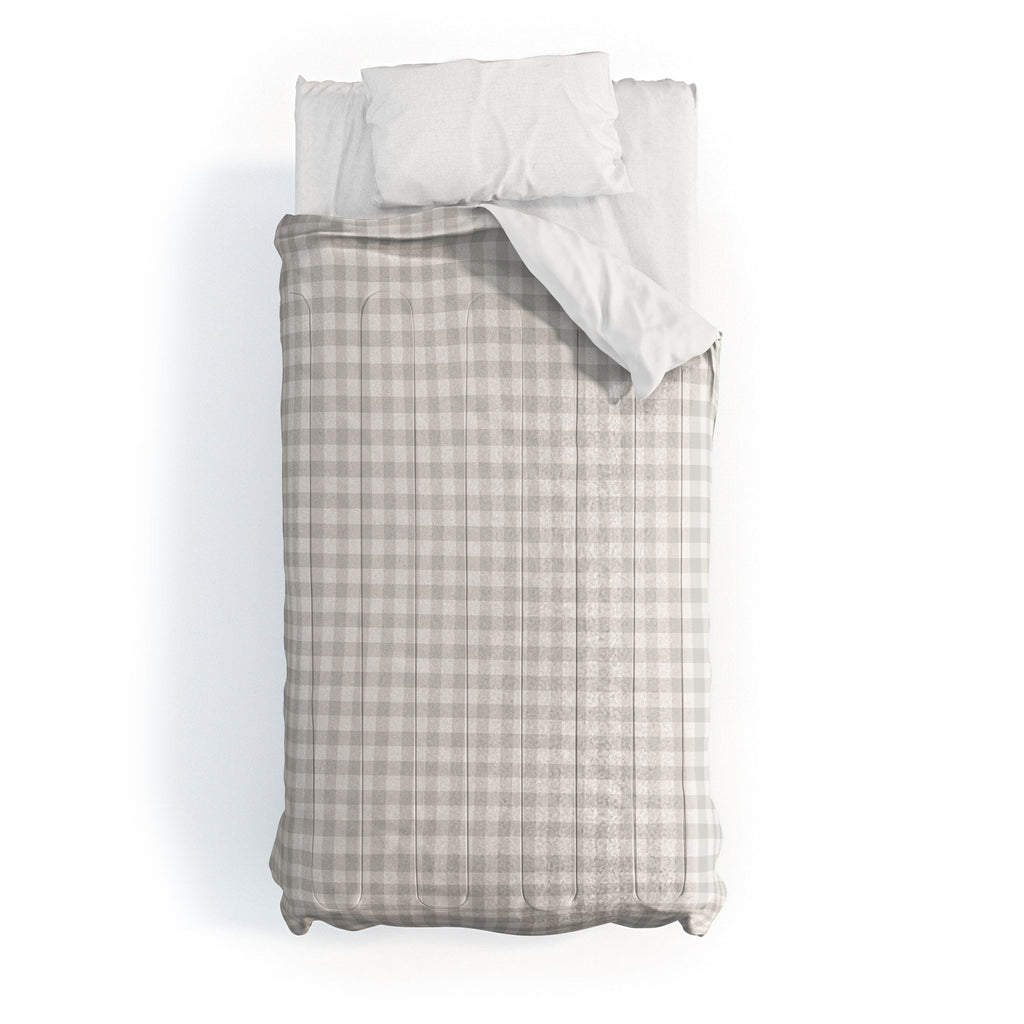 Colour Poems Gingham Plaid Pattern Cloud White Comforter