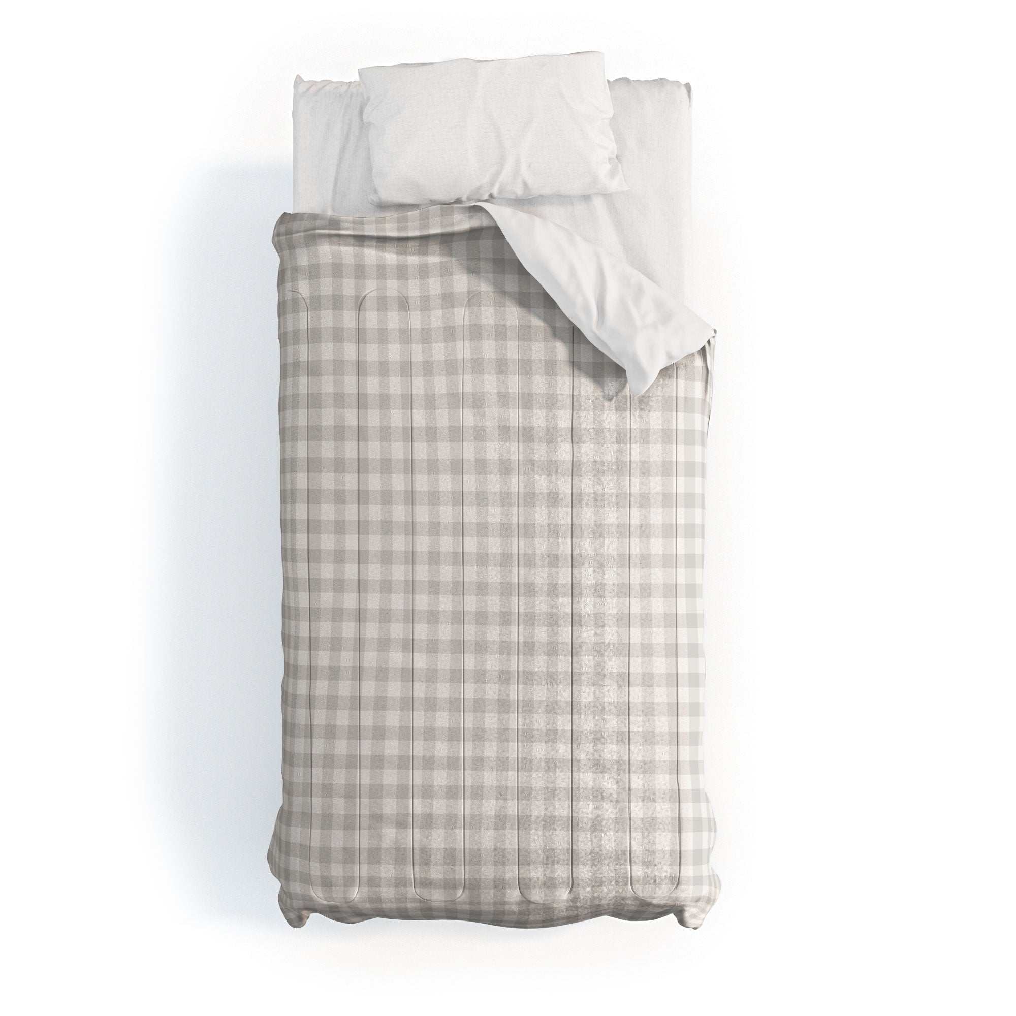 Colour Poems Gingham Plaid Pattern Cloud White Comforter