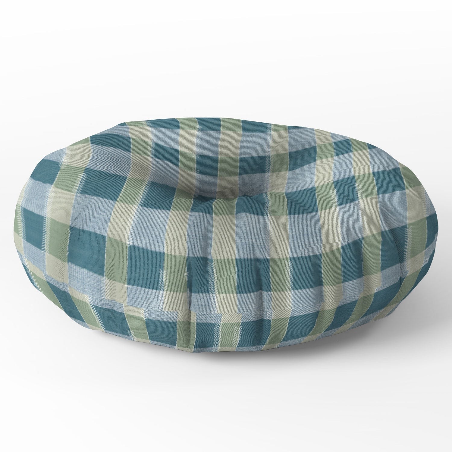 Marta Barragan Camarasa Country Style Checks Floor Pillow Round