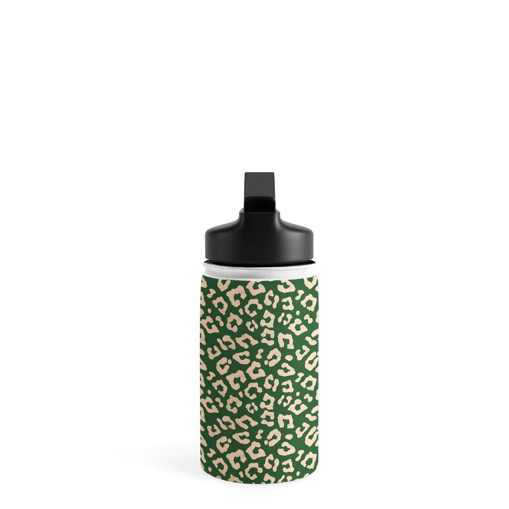 Avenie BR Cheetah Print In Green Water Bottle