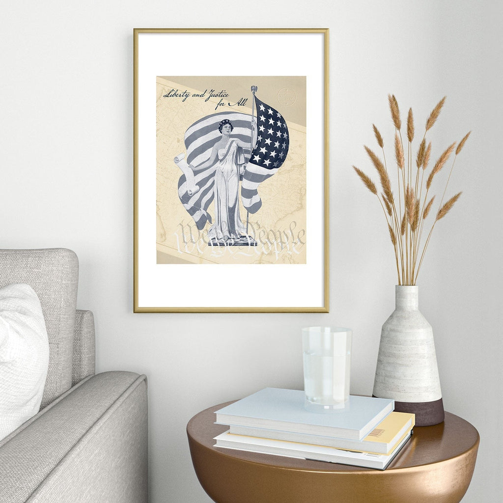 DENY Designs Liberty and Justice Woman Metal Framed Art Print