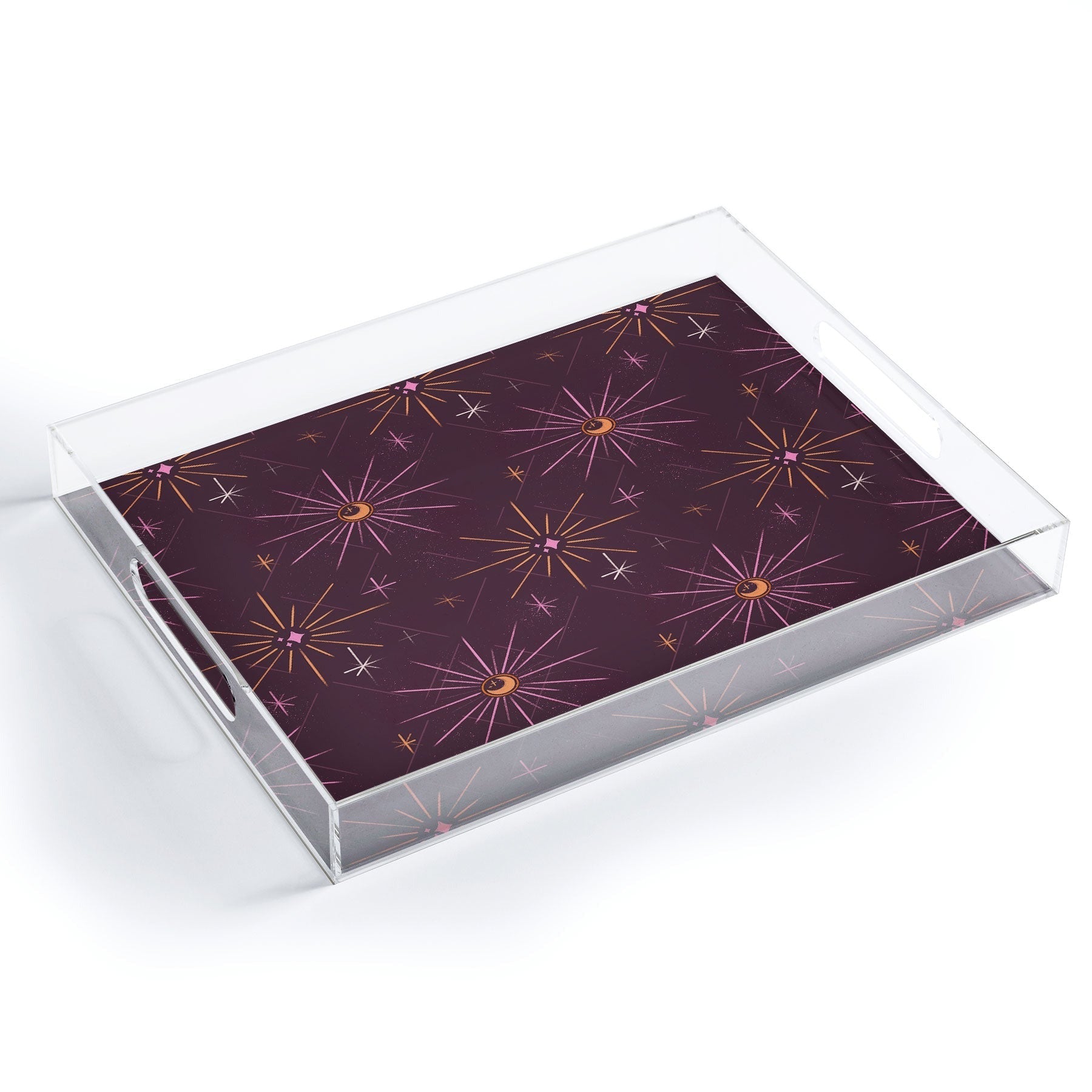 Little Om Pattern Little Moon plum Acrylic Tray