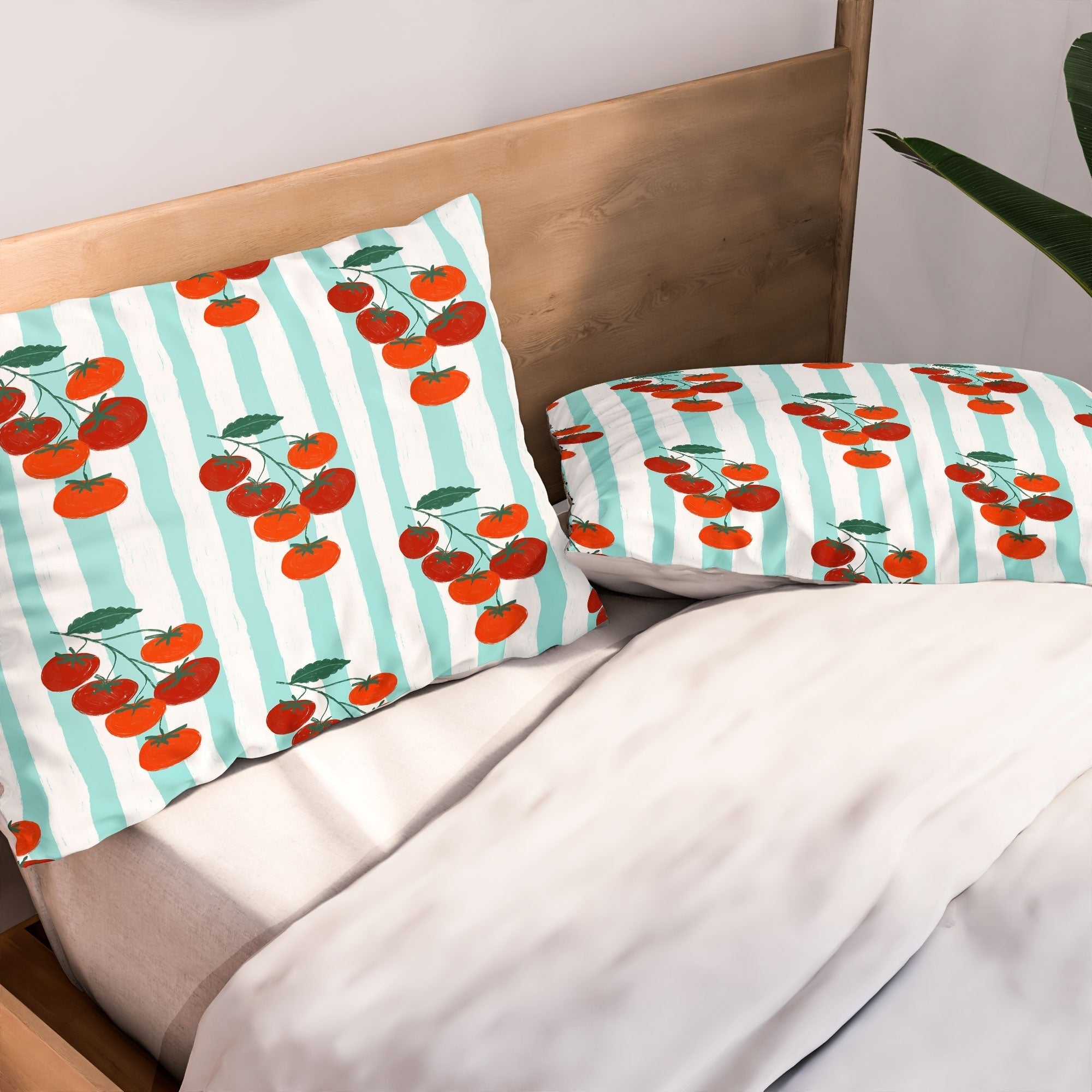 Design by Spark Zesty Tomatoes and Stripes Pillow Shams