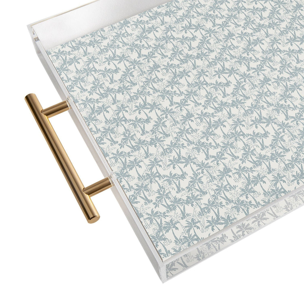 CoastL Studio Palm Forest Coastal Blue Acrylic Tray