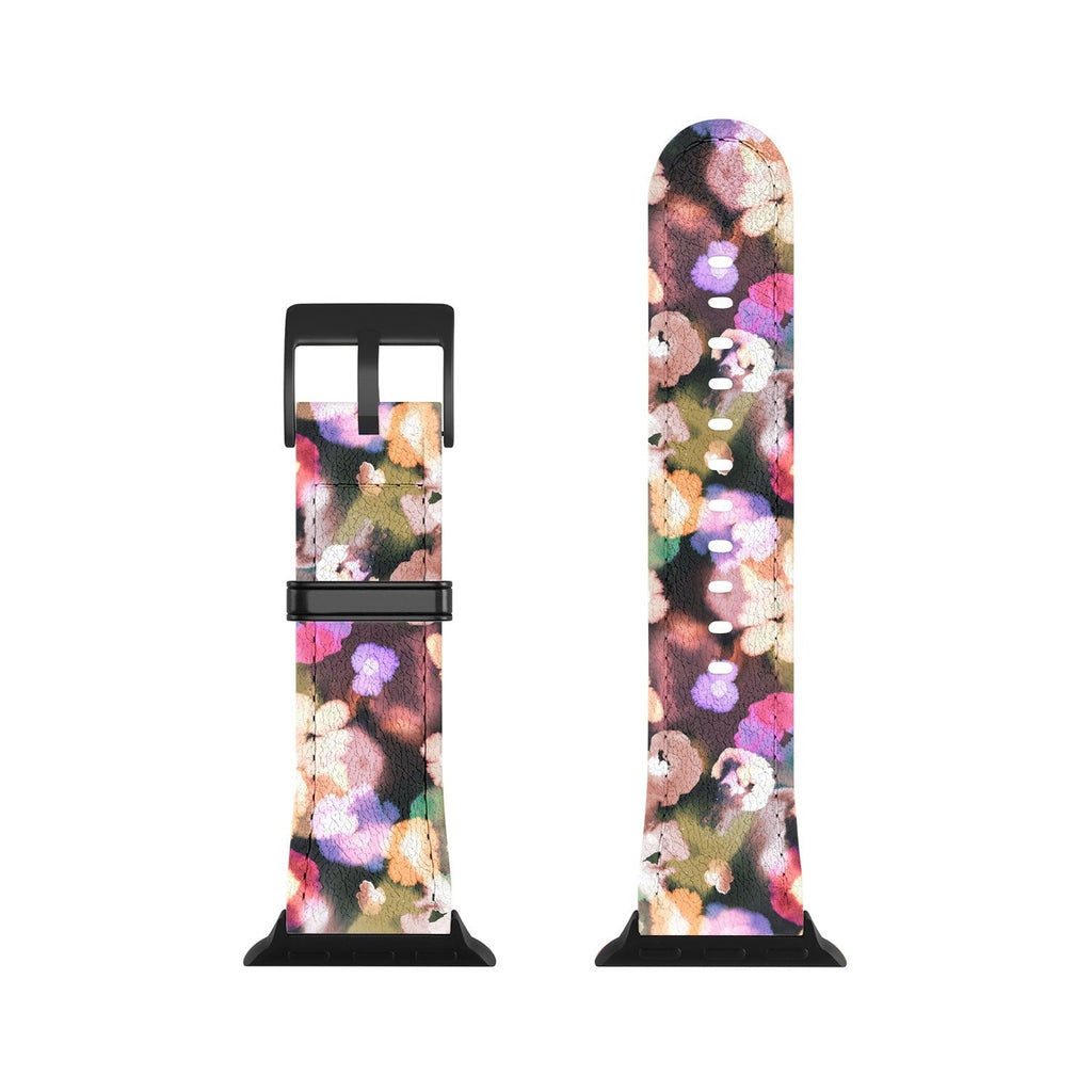 Ninola Design Botanic Retreat Ombre Abstract Watercolor Flowers Pink gold Apple Watch Band