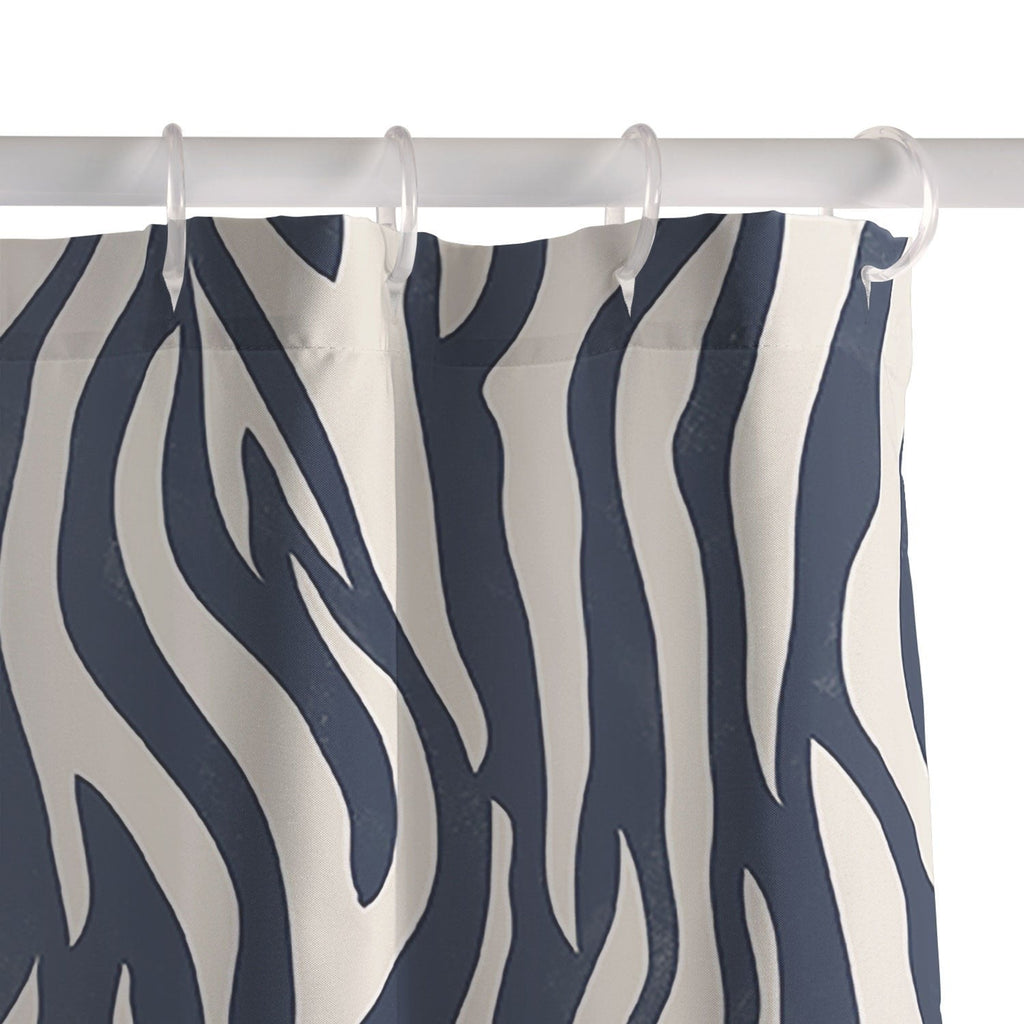 Avenie BR Navy Tiger Stripes Shower Curtain