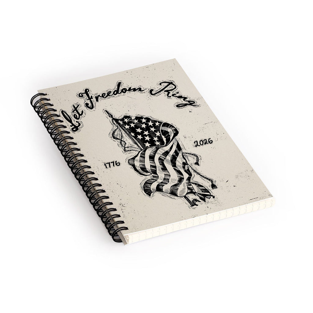 DENY Designs Let Freedom Ring Block Spiral Notebook