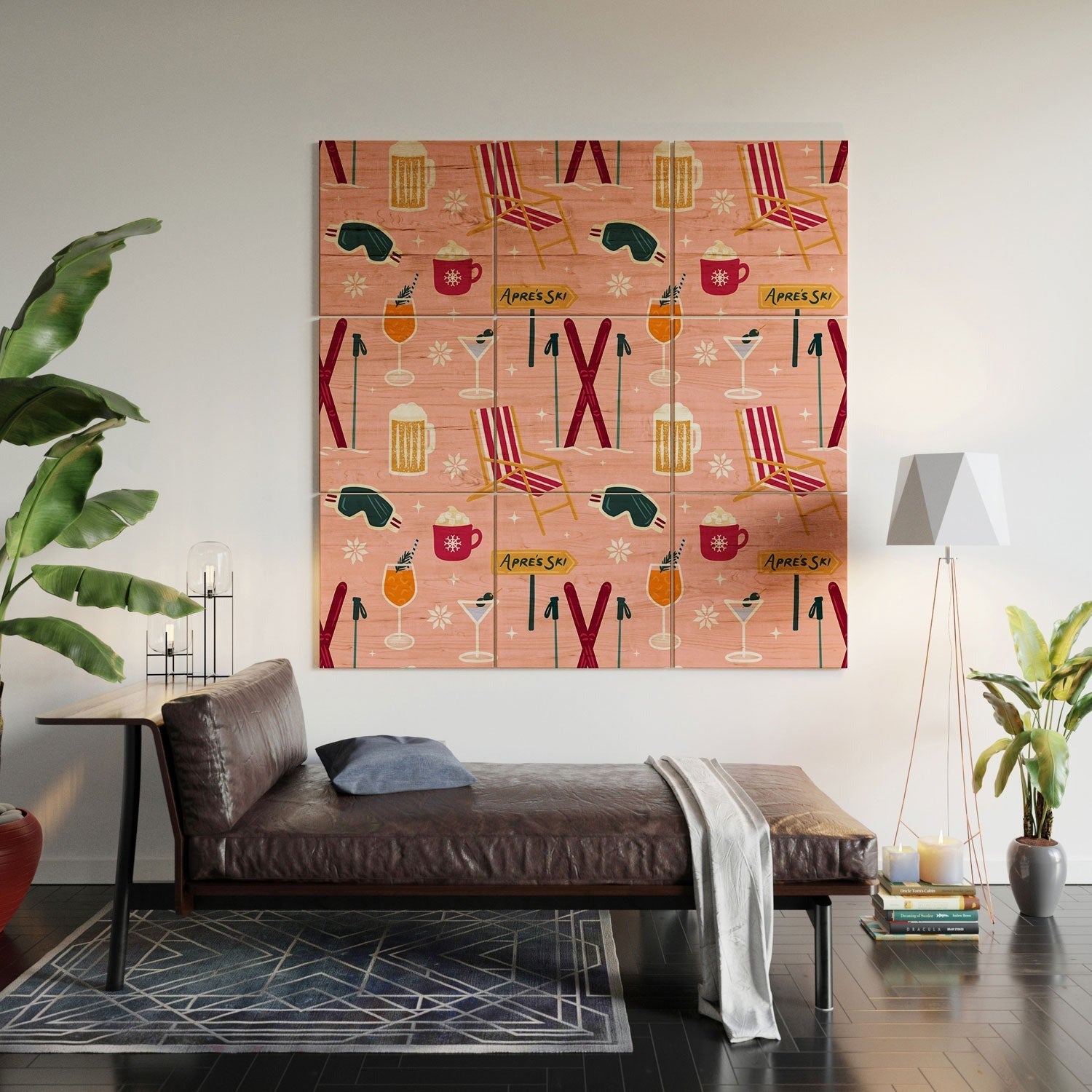 Design by Spark Apres Ski Holiday Wood Wall Mural