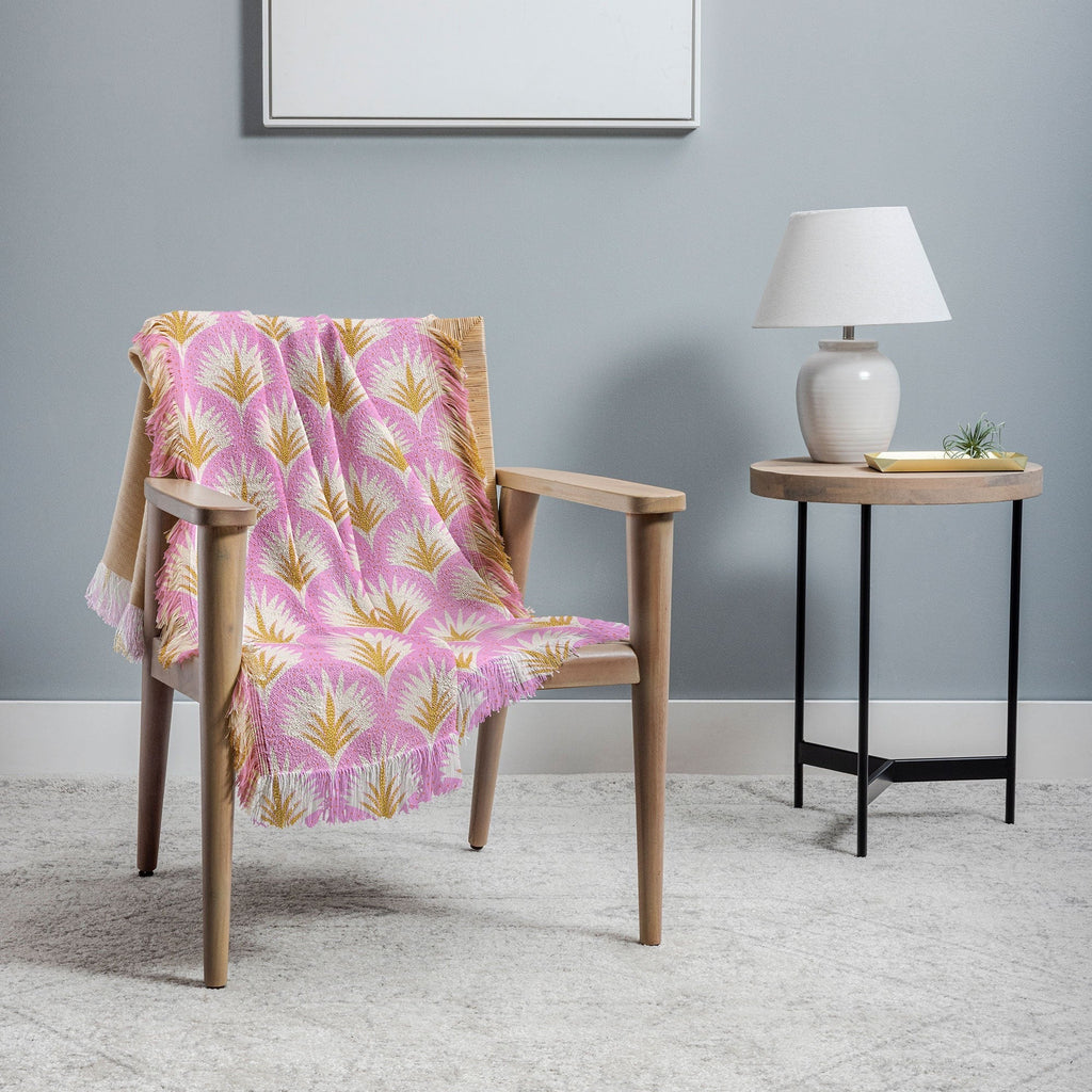Jennifer Labre Pink Palmetto Throw Blanket