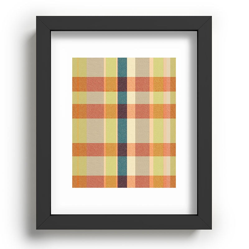 Marta Barragan Camarasa Retro Picnic Plaid Warm Tones Recessed Framing Rectangle