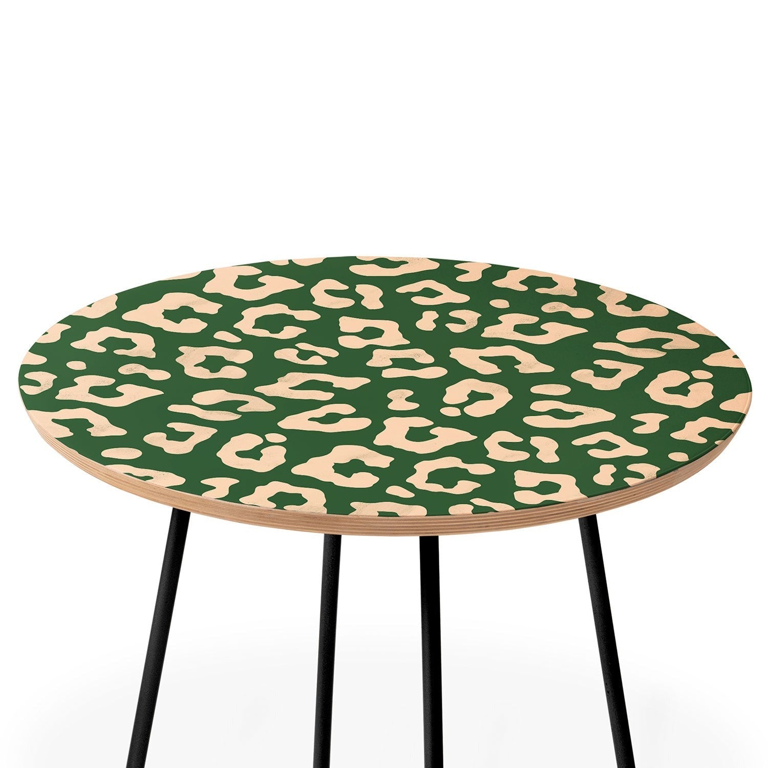 Avenie BR Cheetah Print In Green Round Side Table